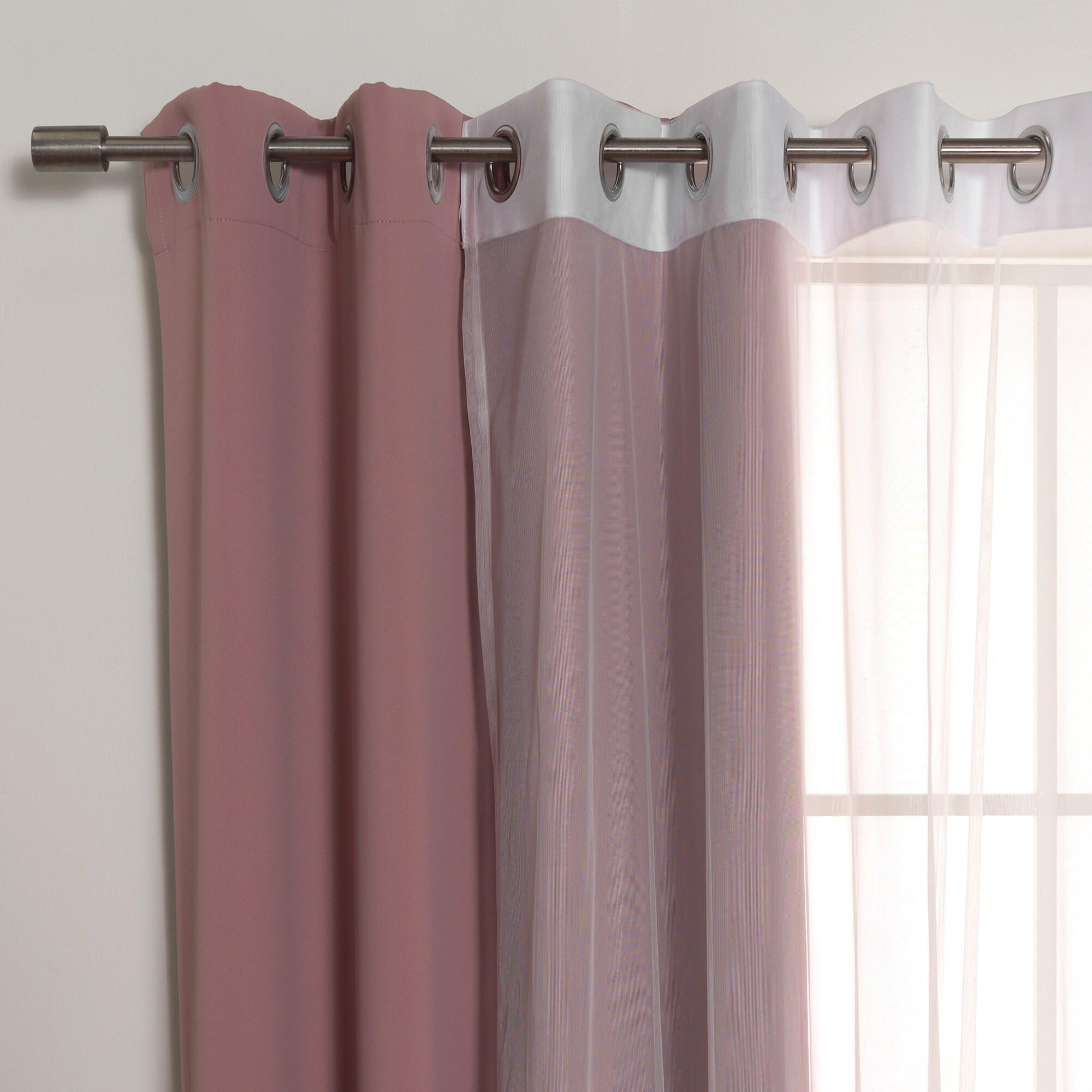 Best Home Fashion MM-TULIP-96-MAUVE curtains - View #2