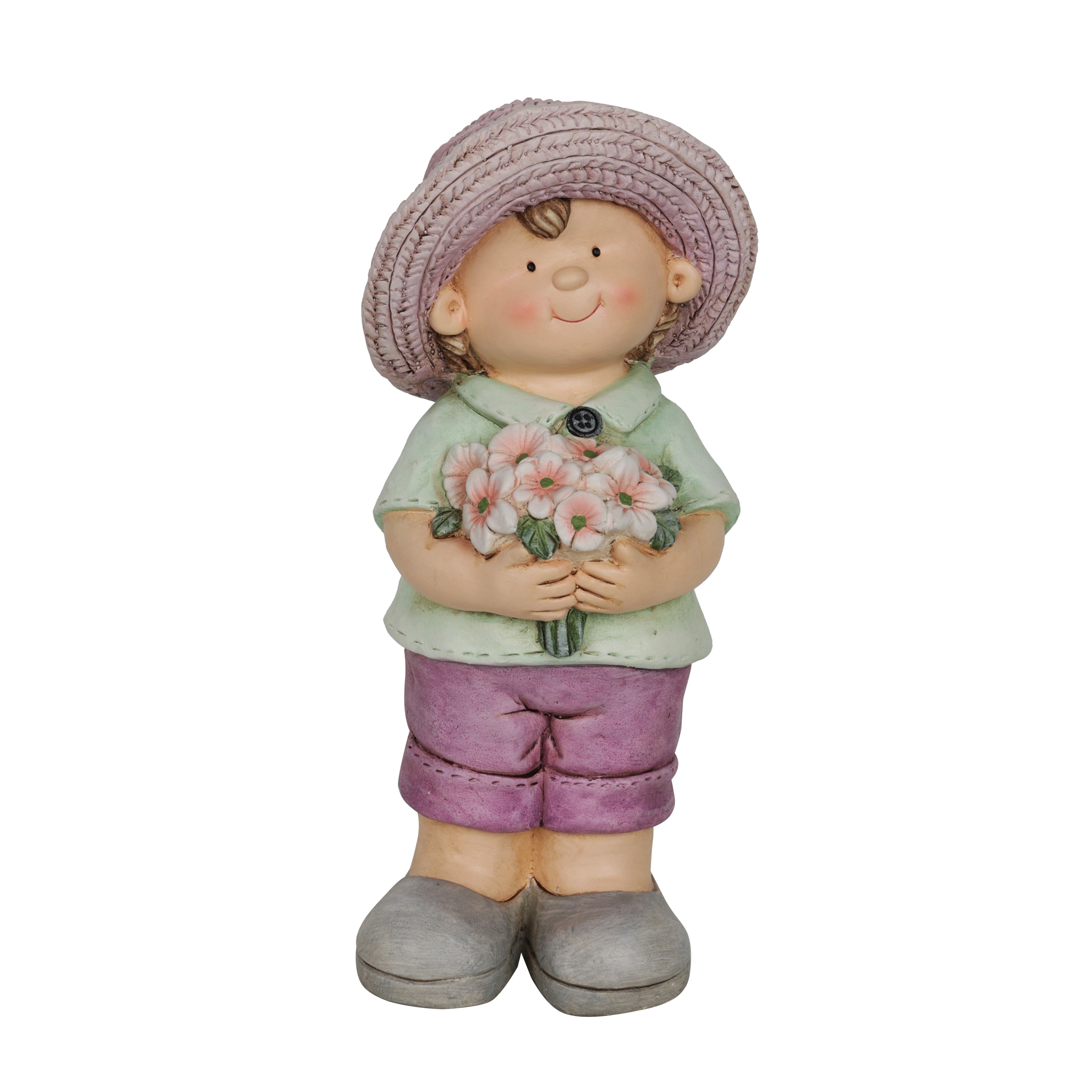 Alpine Corporation QWR1458 16-in H x 7-in W Multiple colors/finishes Children Garden Statue