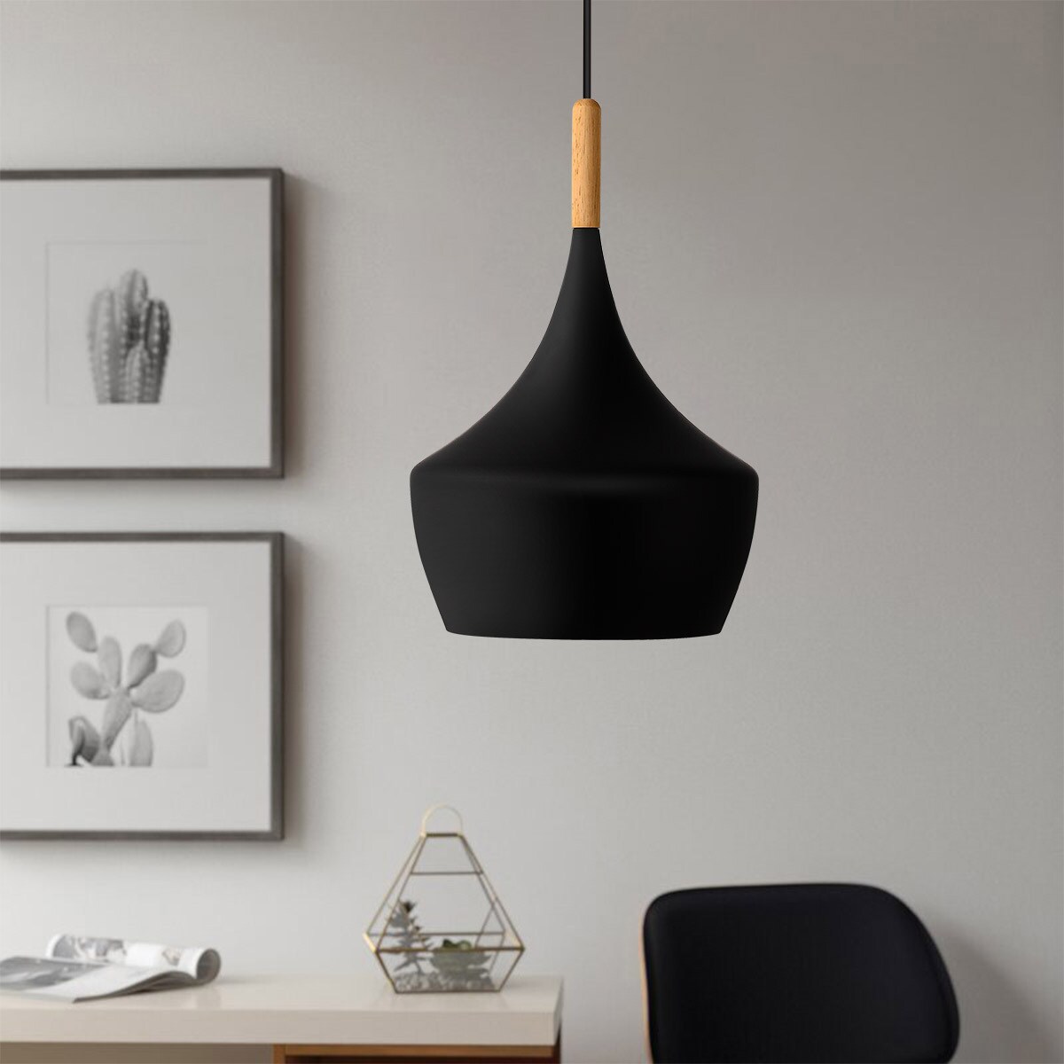 big black pendant light