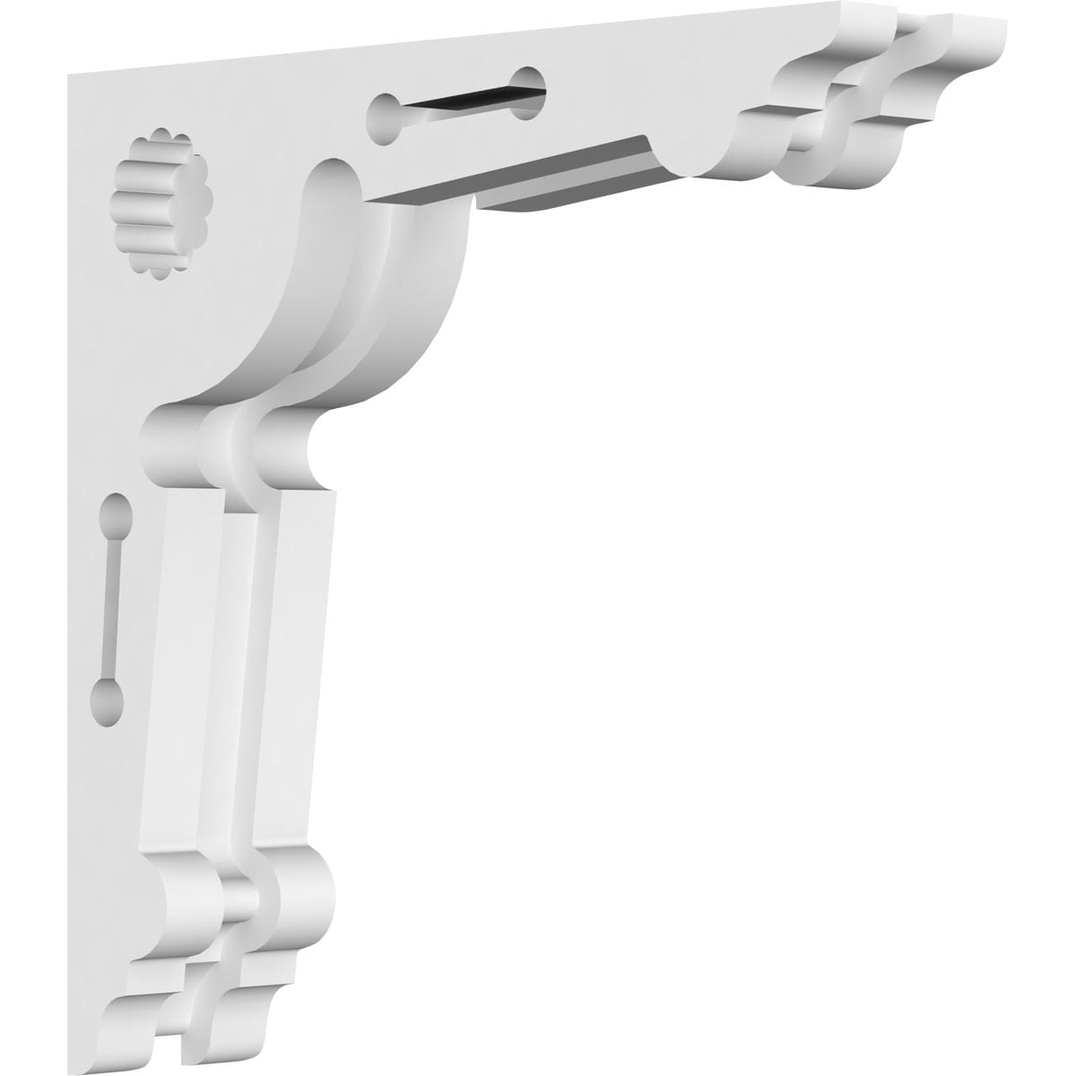 Ekena Millwork CORP01X08X08CE 1.875-in x 8-in x 8-in Cena Unfinished White PVC Paintable Corbel
