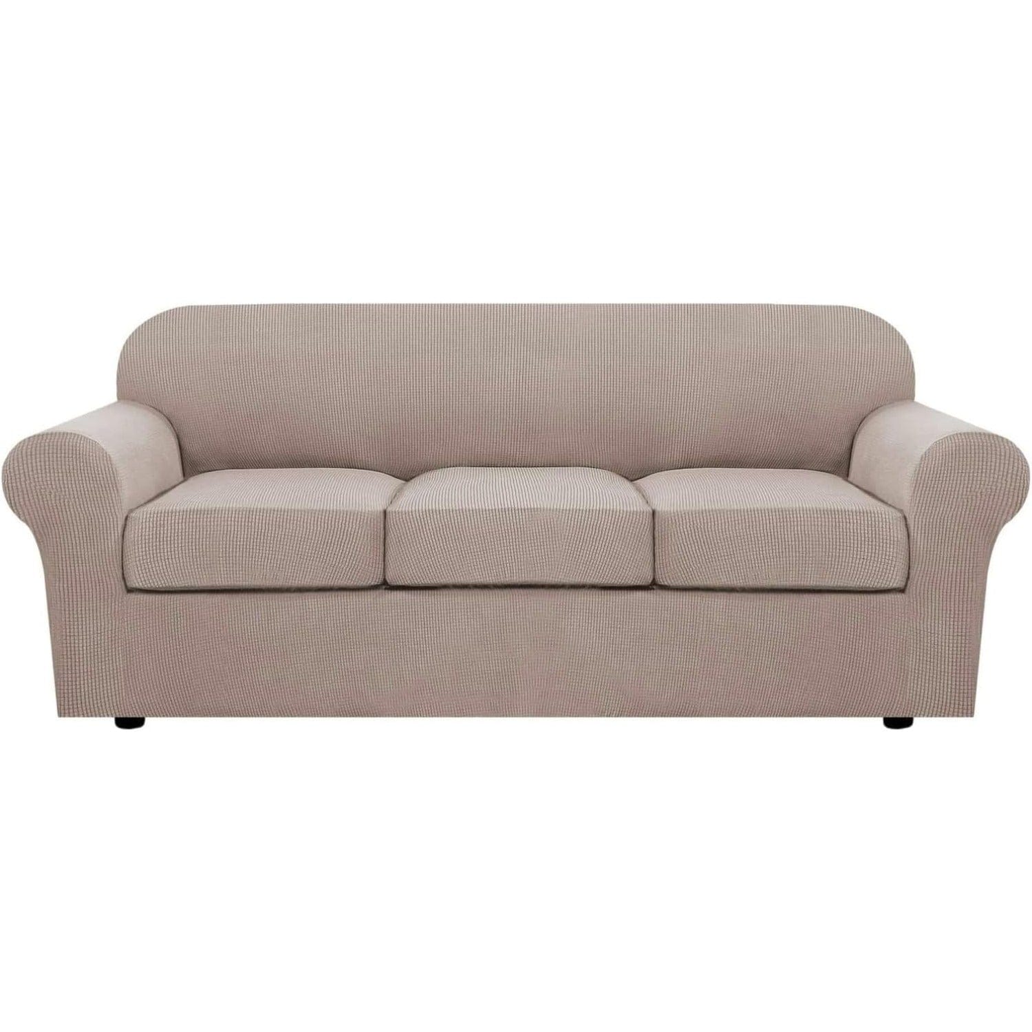 H.Versailtex - Stretch jacquard sofa cover set 3-Cushion Sofa Cover Set Sand