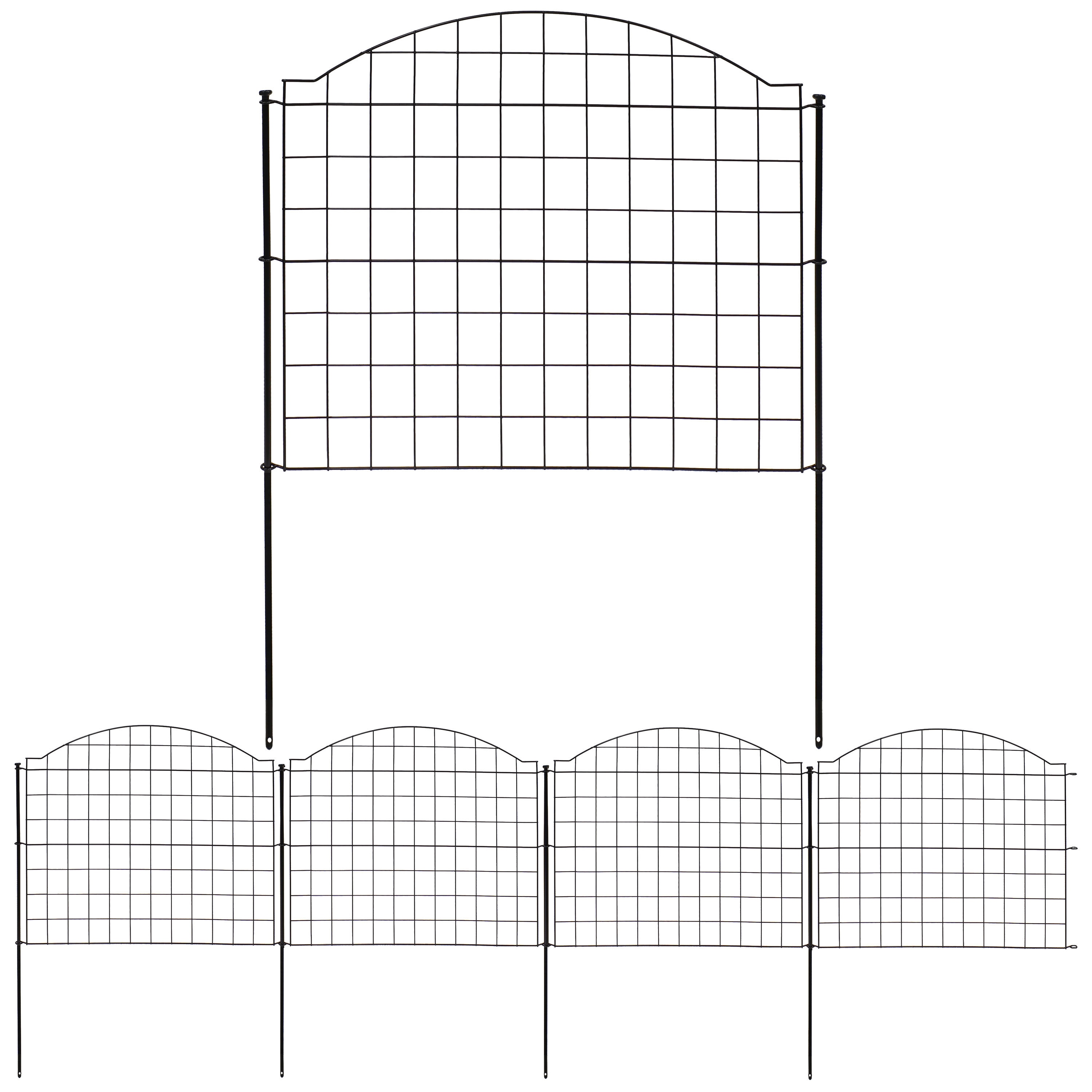 Sunnydaze Decor HBM-031 0.15-Inches x 28-Inches x 25-Inches 5 -Pack Black Metal Steel Decorative fencing