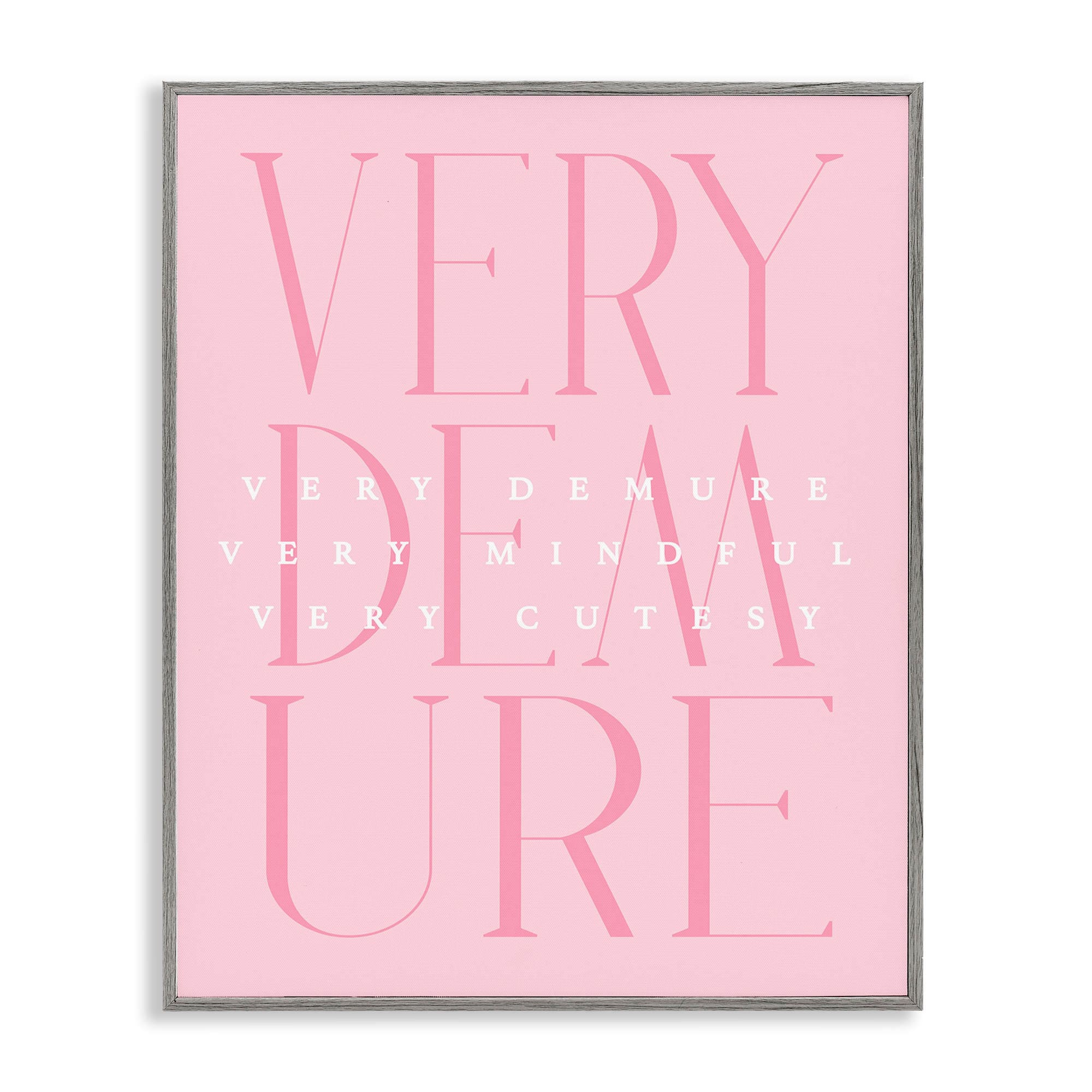 Stupell Industries BT-094-GFF-24X30 Elegant Pastel Very Demure Gray Framed Giclee Art By Lil Rue 24 x 30