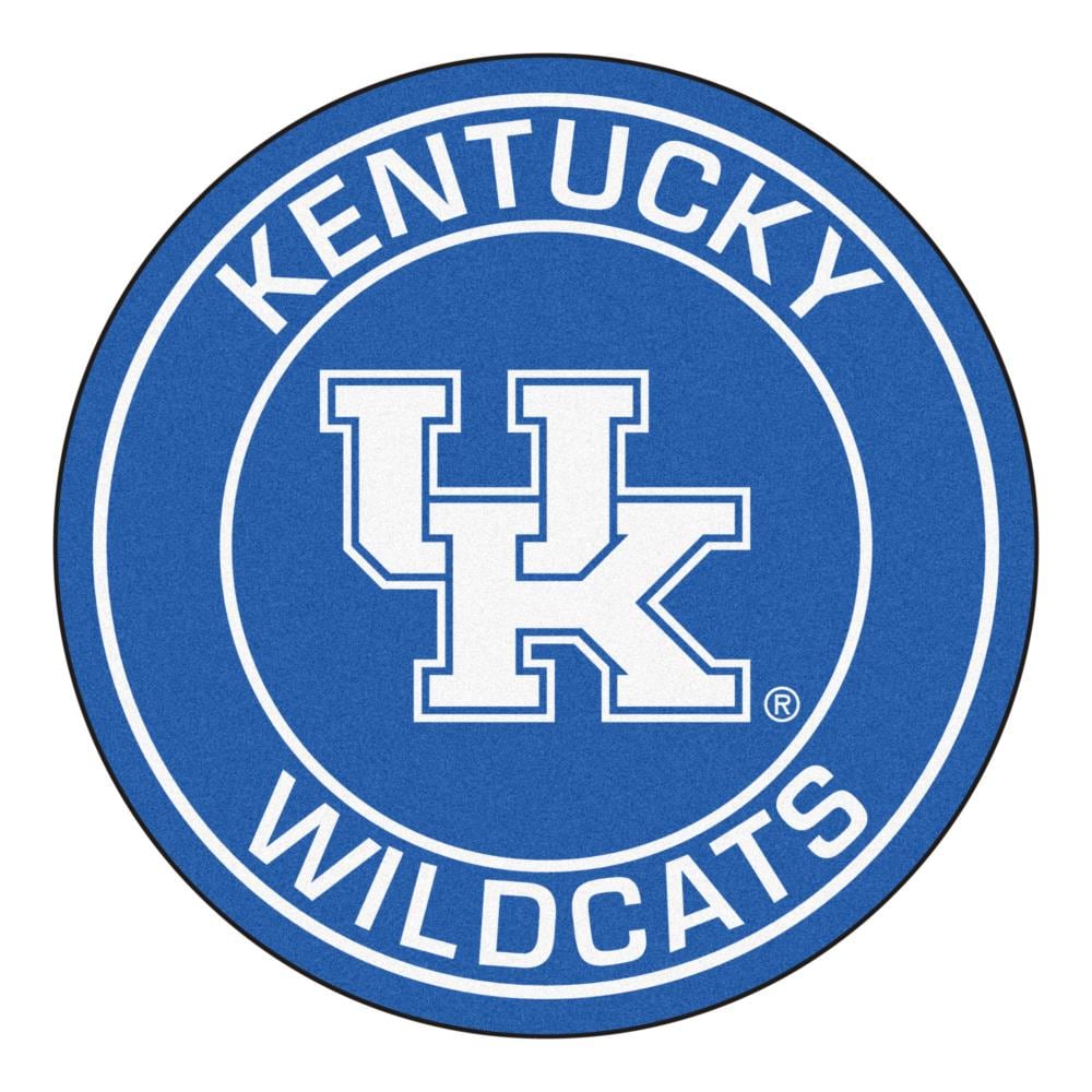 Mat FANMATS the department Kentucky x Mats Decorative Wildcats Indoor at Blue Door 2-ft 2-ft in Sports Round