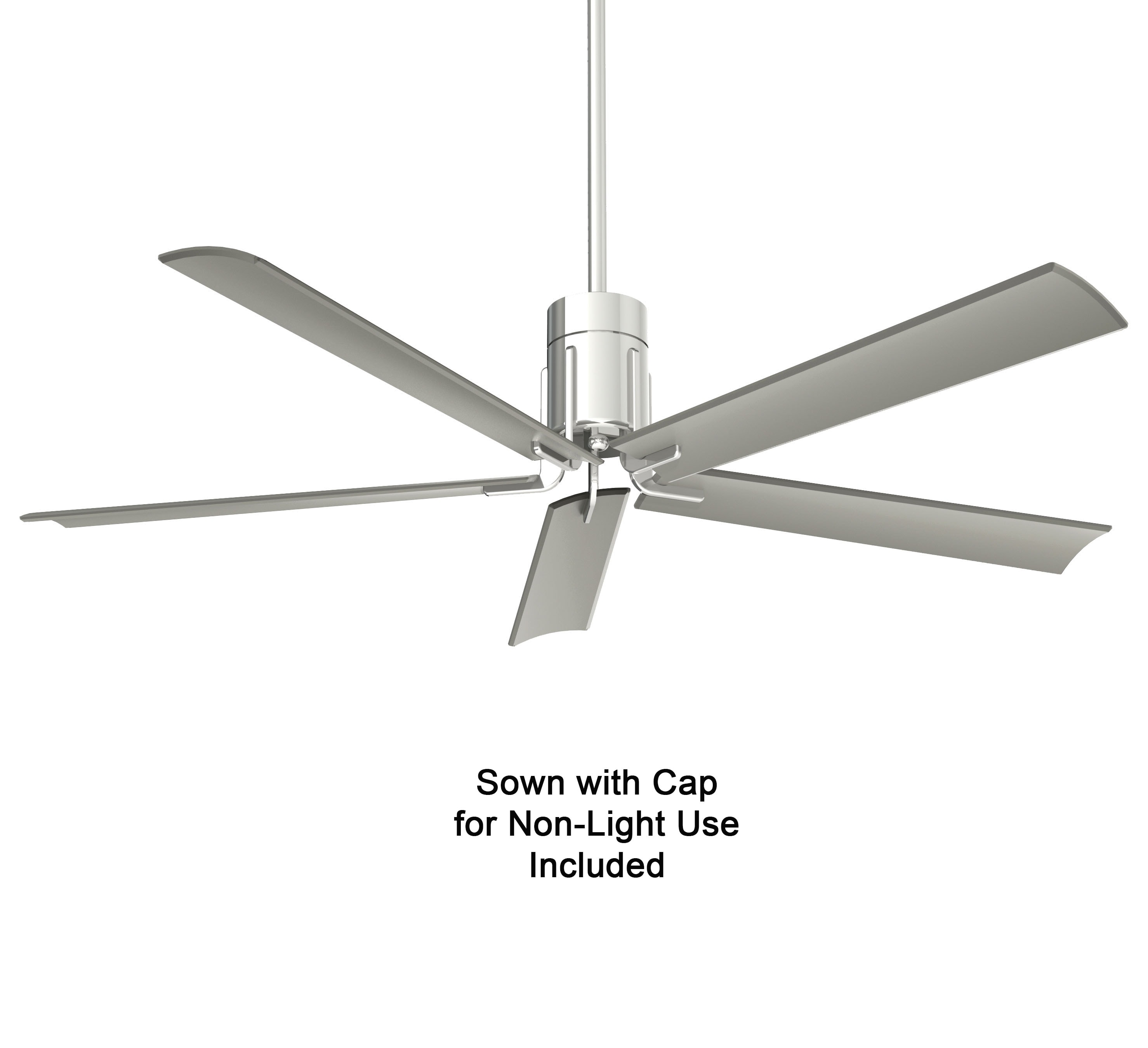 Sleek Polished Nickel 60" LED Ceiling Fan with Remote and Etched Glass