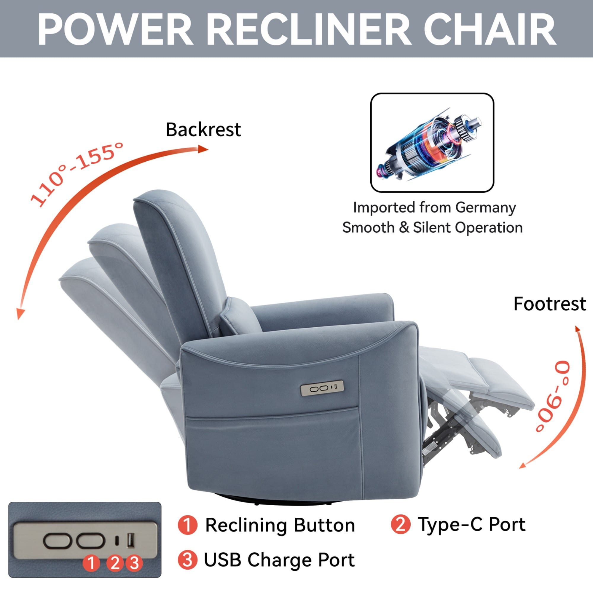 Boyel Living BL-CM812BL recliners - View #5