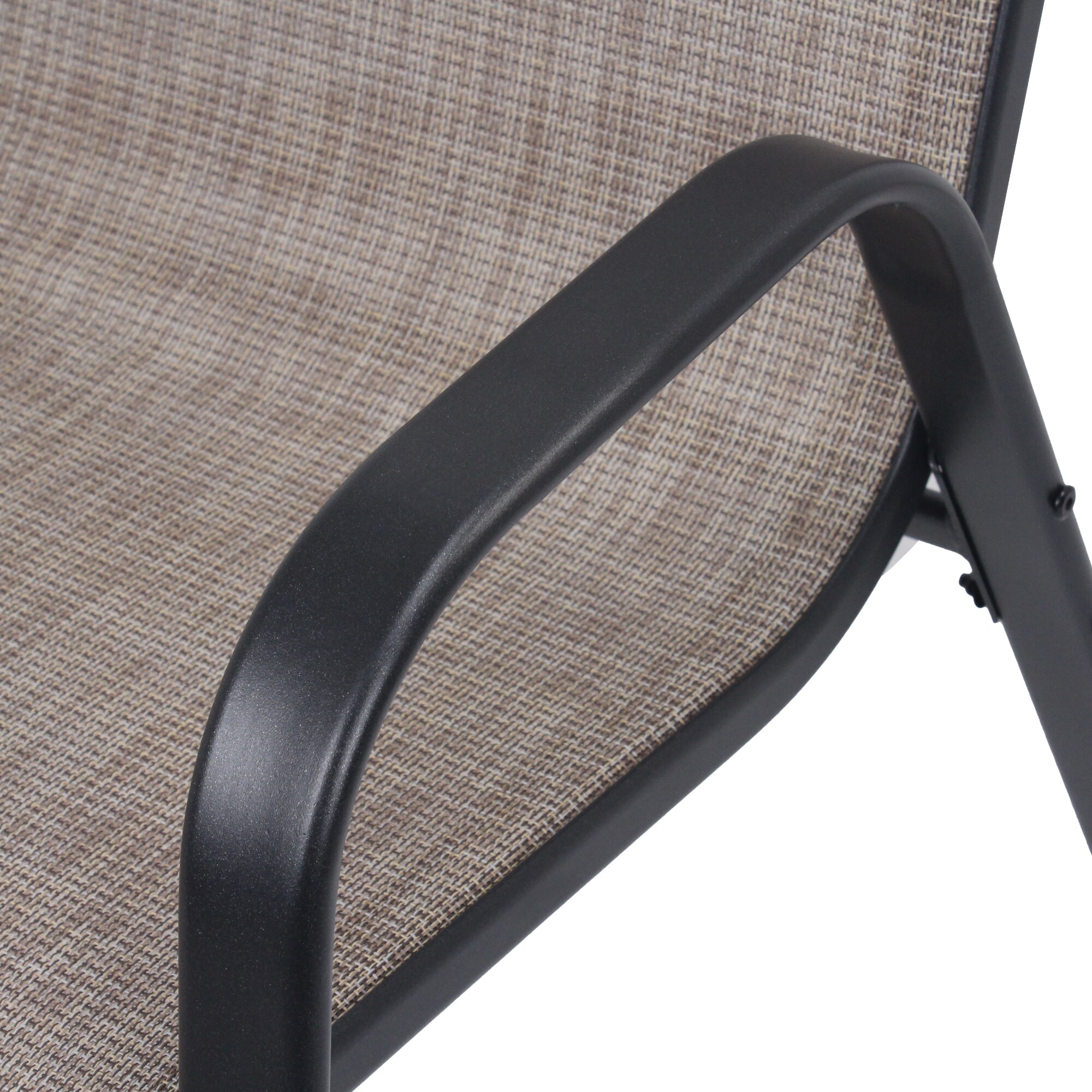 JUSHUA 350 lb Outdoor Teslin Fabric Chair with Wide Seat Lumbar Support ...