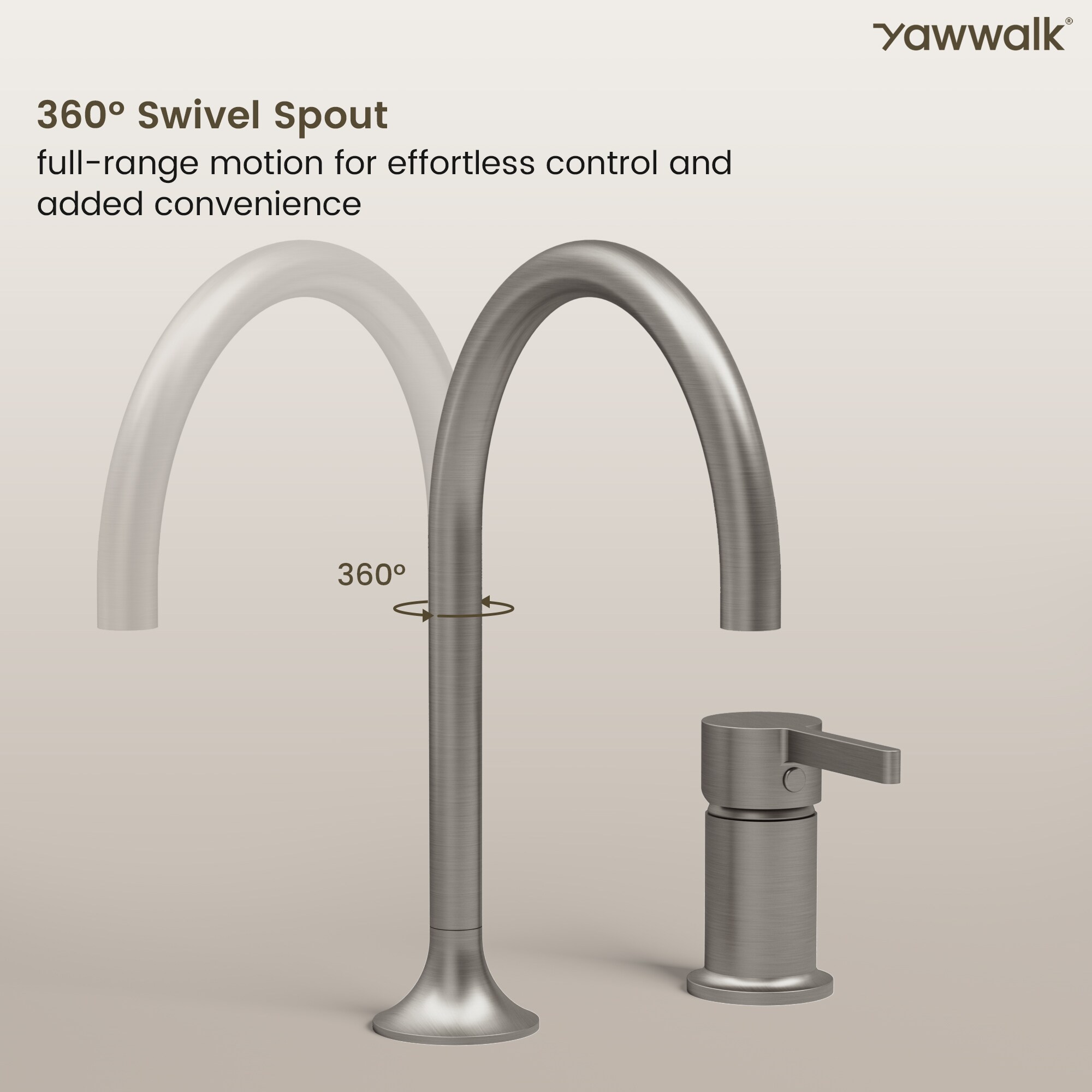 YAWWALK Brushed Nickel 2-Hole Centerset 1-Handle Brass body Bathroom ...