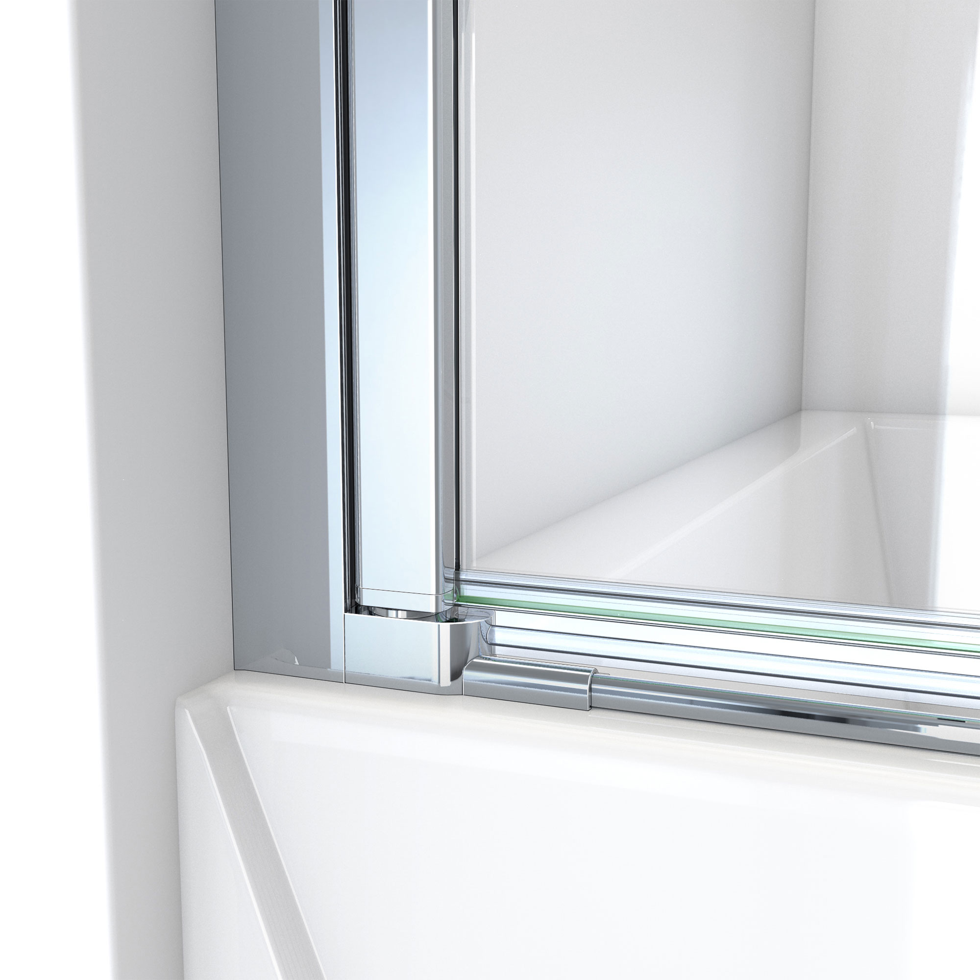 DreamLine Aqua-Q Swing Chrome 33-1/2-in W x 72-in H Frameless Hinged ...