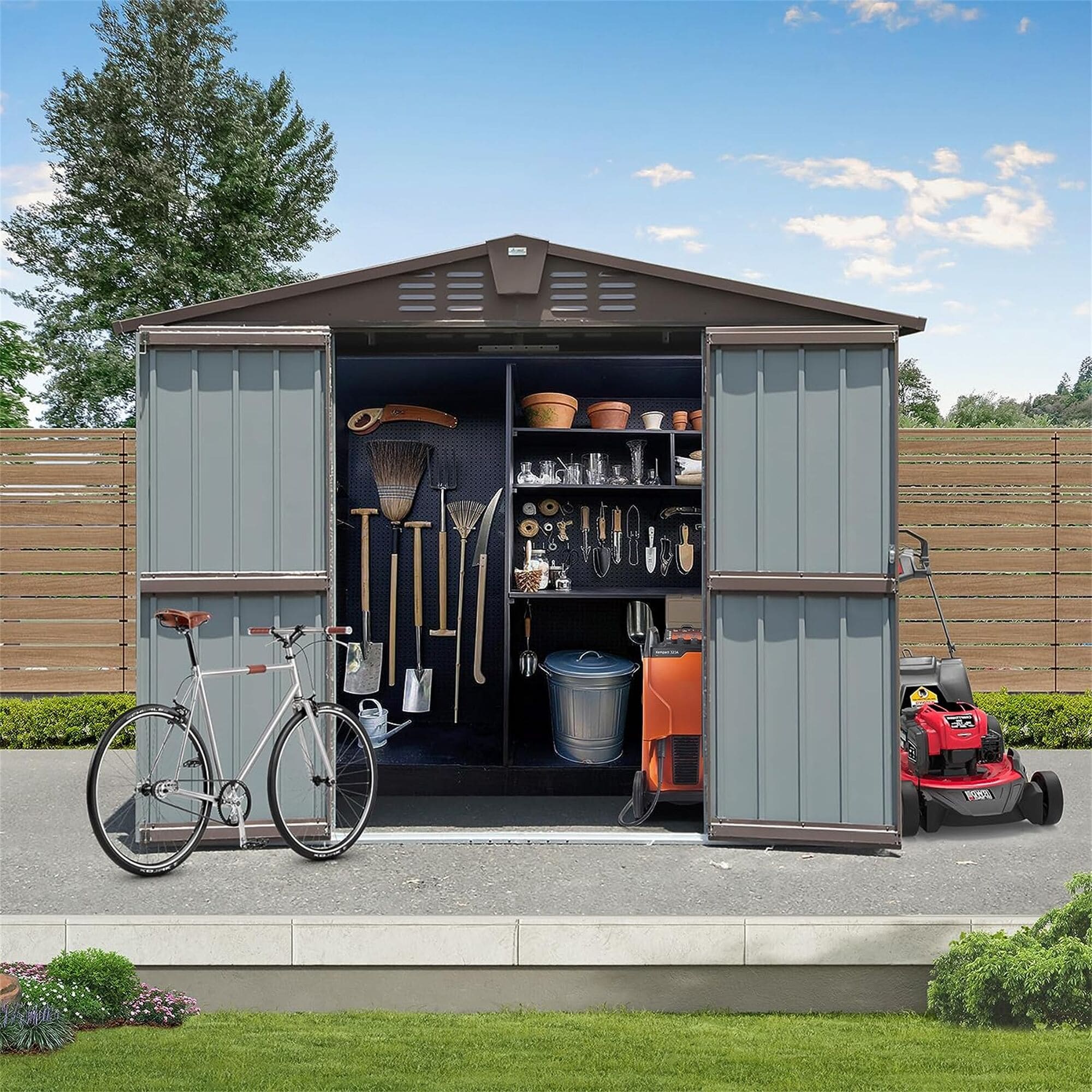 Kahomvis CREF-QP211-39 6.3-Feet x 8.3-Feet Galvanized steel Storage Shed