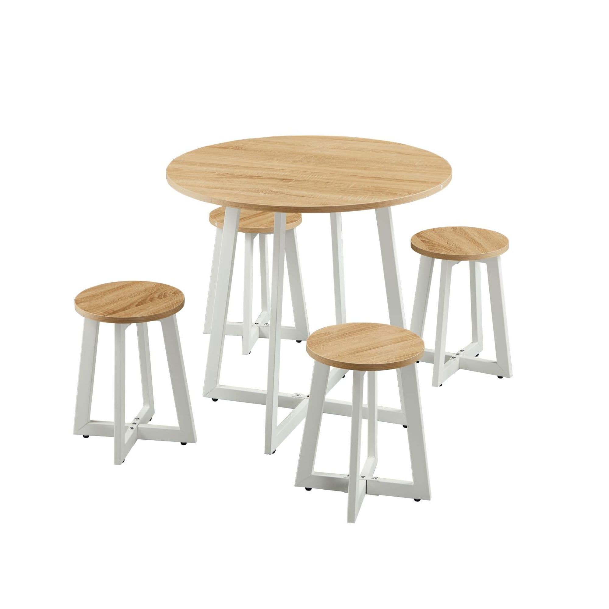 JASMODER W87235041 Natural Contemporary/Modern Dining Room Set with Rectangular Table (Seats 4)