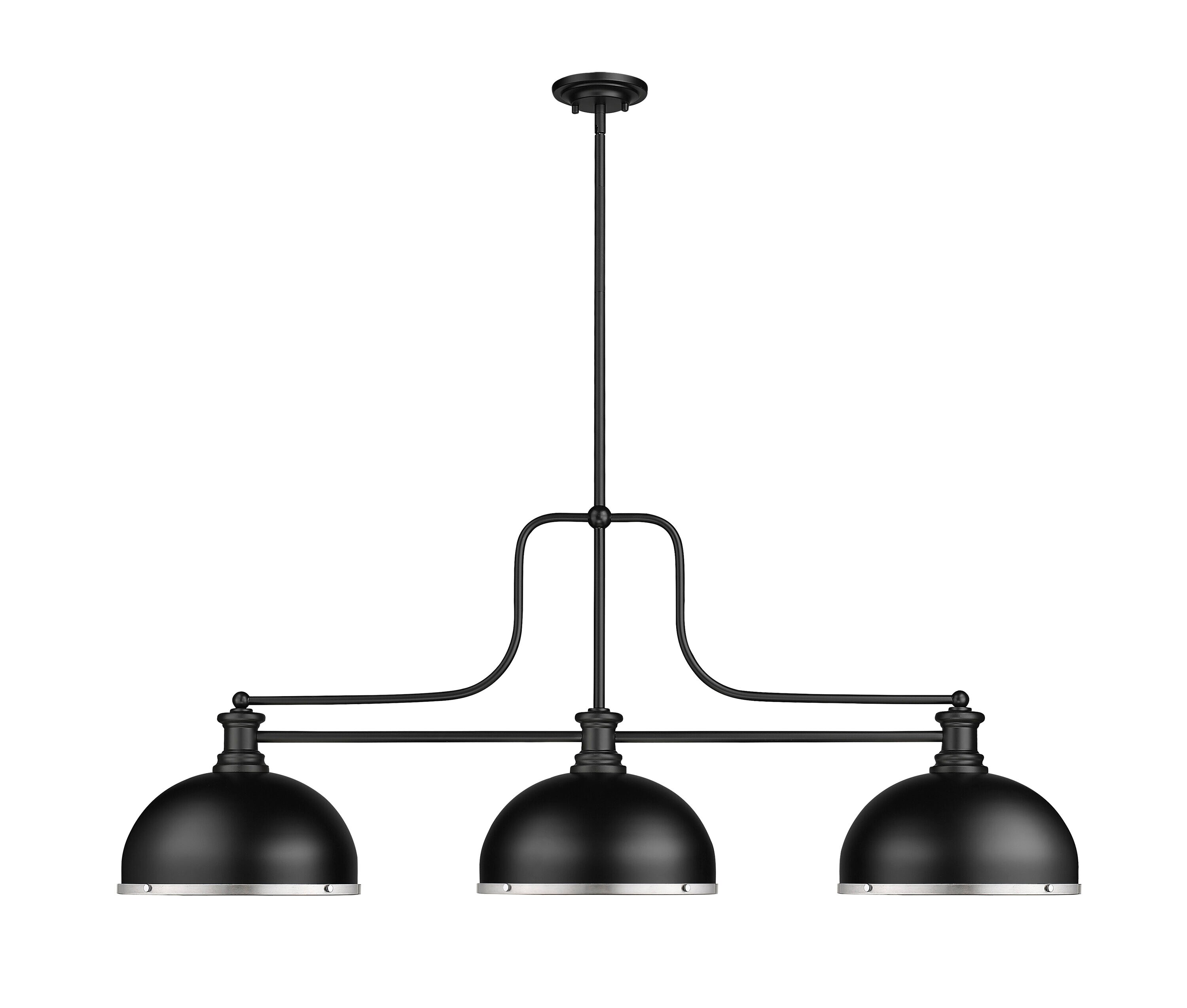 Z-Lite 725-3MB-D12MB+BN Pool-Table-Lighting - View #2