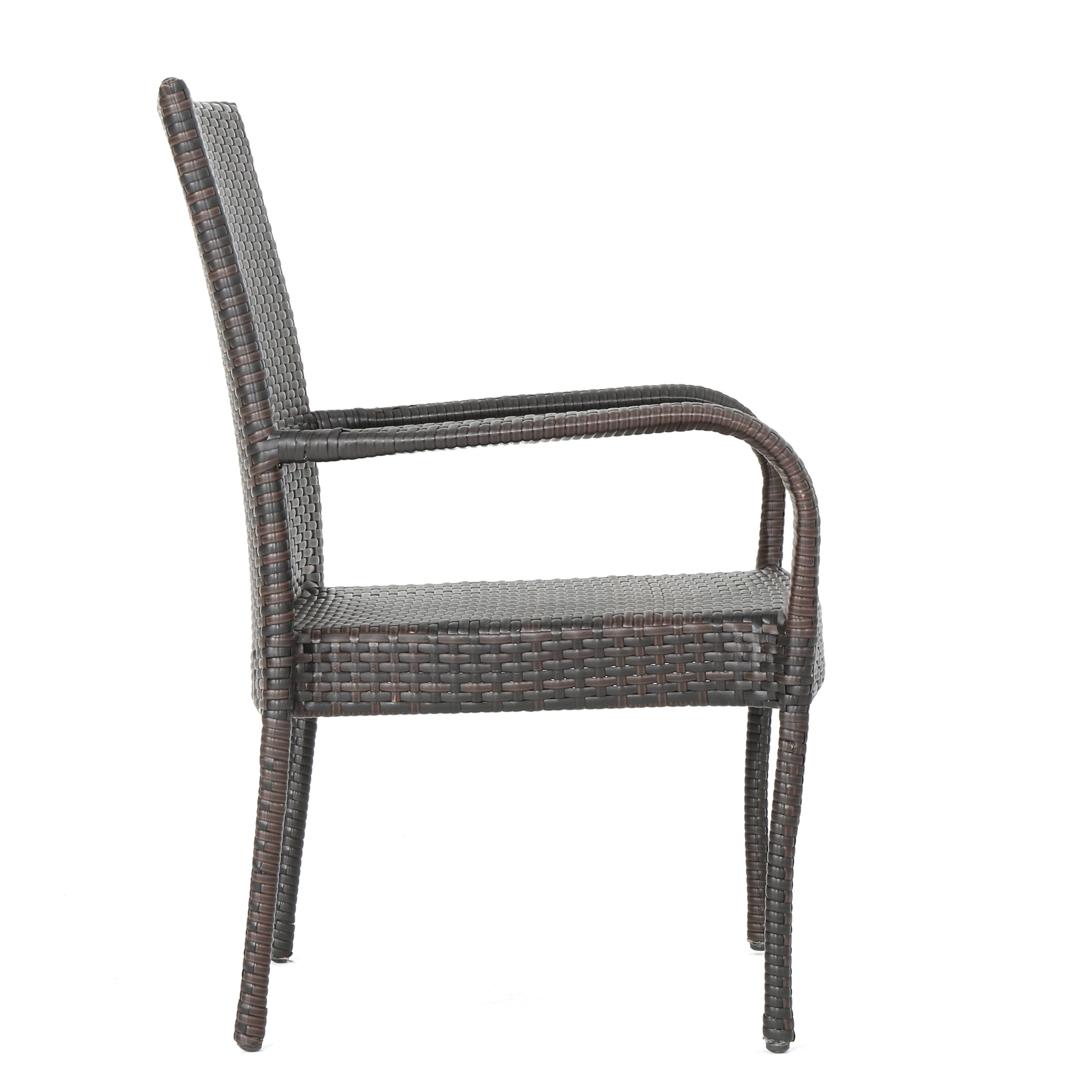 Multibrown Wicker and Iron 8-Seater Outdoor Dining Set