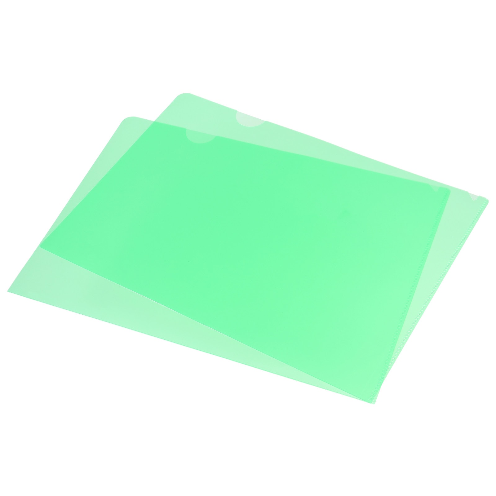 PATIKIL L Type Folders 24pcs A4 Plastic File Project Pockets Clear Paper Document Jacket Sleeve for Office Green