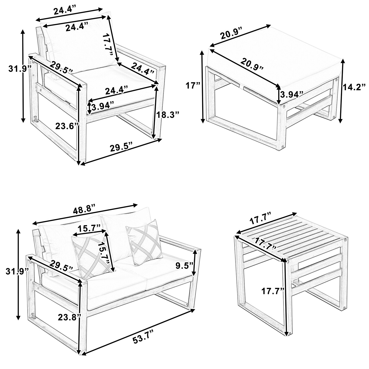 Bybafun YA0100073 Patio-Conversation-Sets - View #11