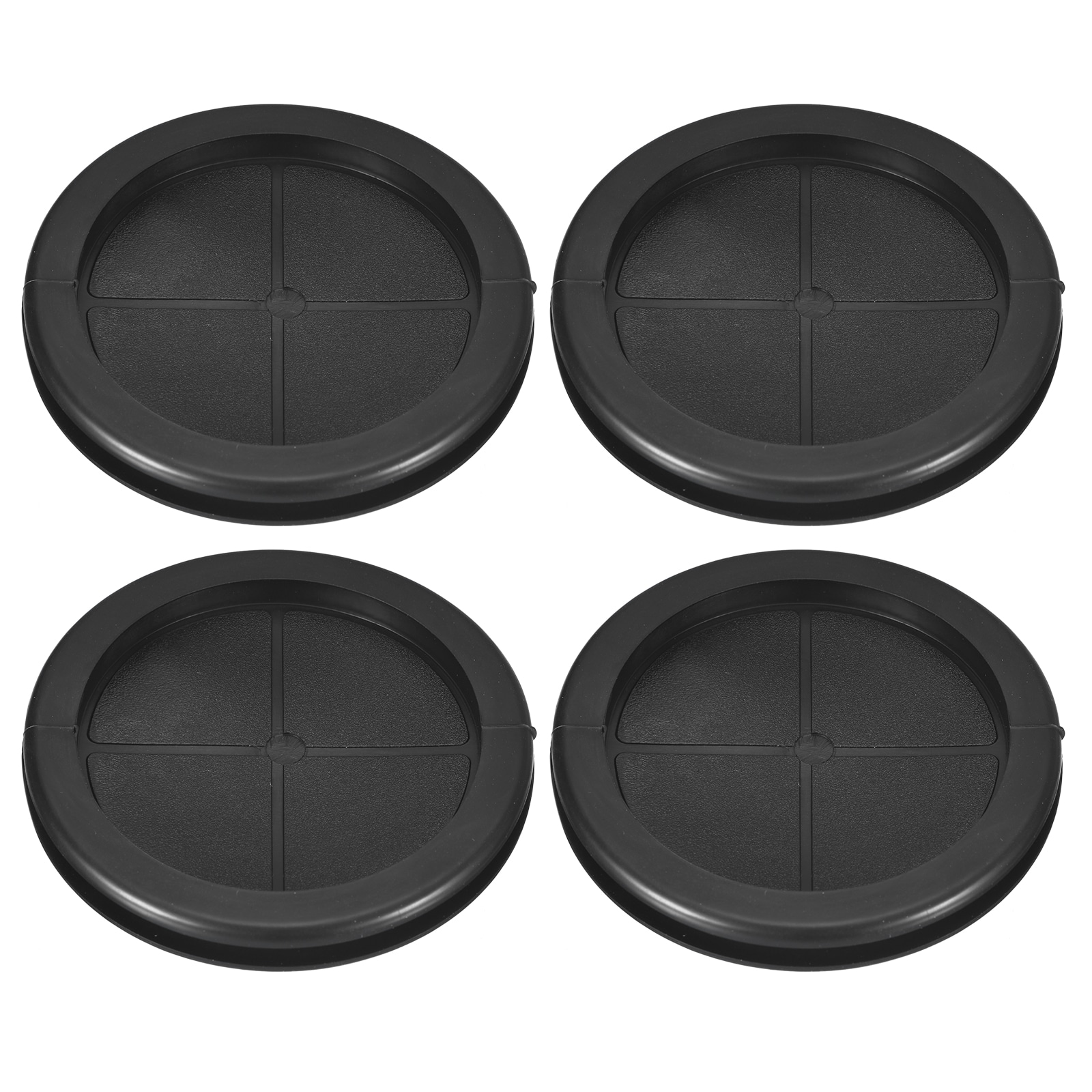 Unique Bargains 4pcs Rubber Grommets 3-4/8 Inch (90mm) Drill Hole 3-1/4 Inch (80mm) ID Double Sided Hole Plugs Ring Gasket for Firewall Cable Wire Protecting Black #S26030600UX4229