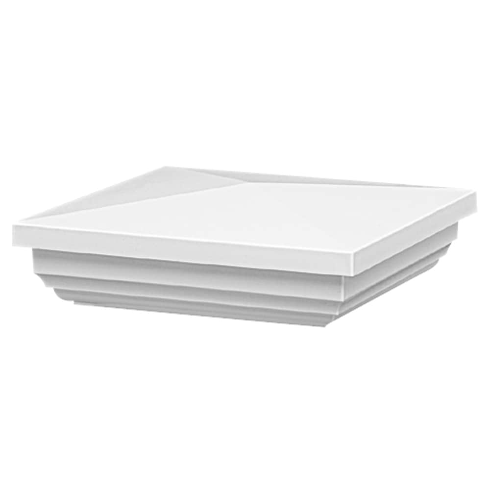 Freedom 73003095 5-in W x 5-in L White Vinyl Fence Post Cap- Fits Common Post Measurement: 5-in