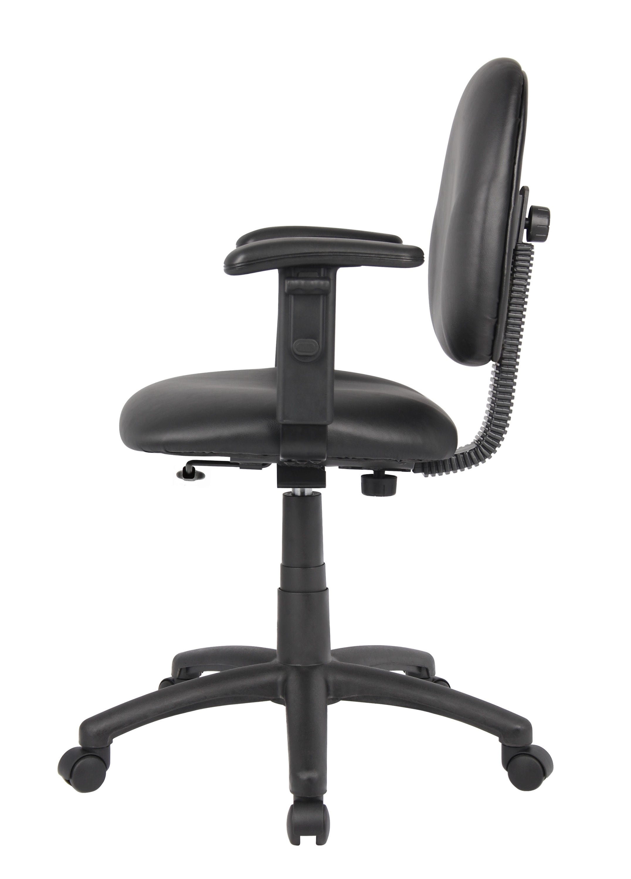 Black Ergonomic Vinyl Task Chair with Adjustable Arms
