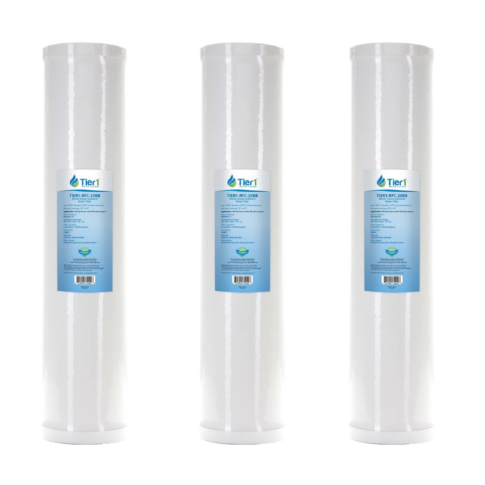 Tier1 RFC 20BB 3 PACK RFC-20BB Carbon block Whole house Replacement Filter 3 -Pack