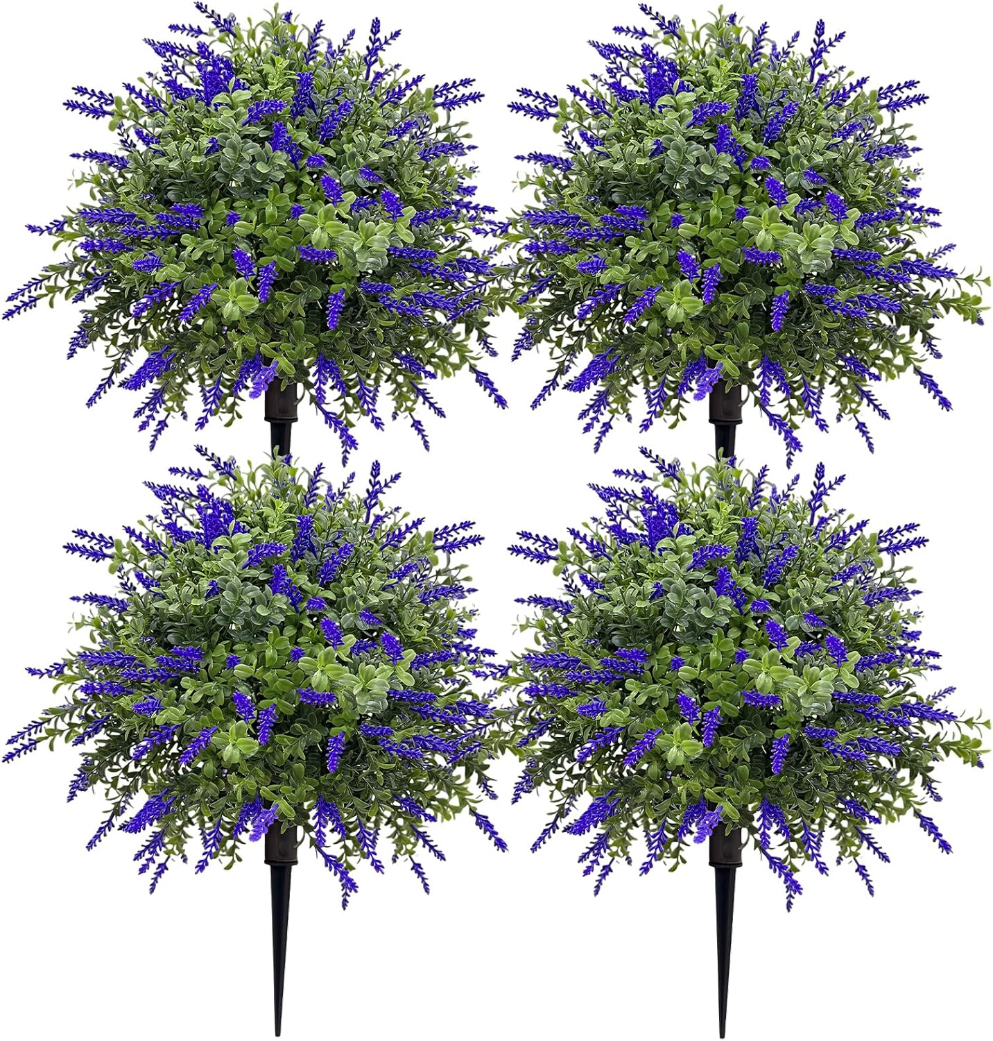 IdealHouse - Fake Lavender Plant and Stake Faux Purple Flower Bush ideal for Outdoor Indoor Decor...