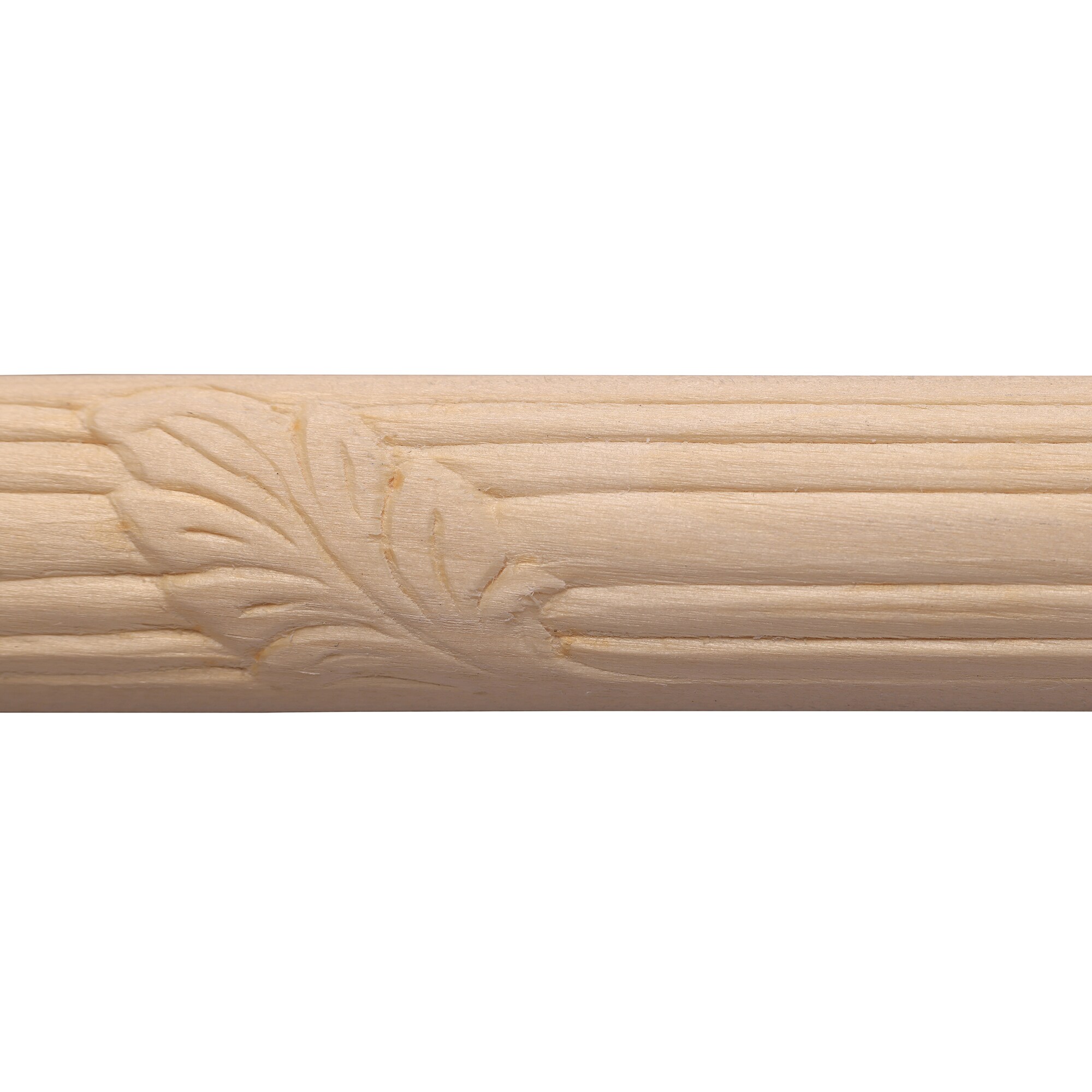 47.5" Unfinished White Hardwood Leaf Chair Rail Moulding