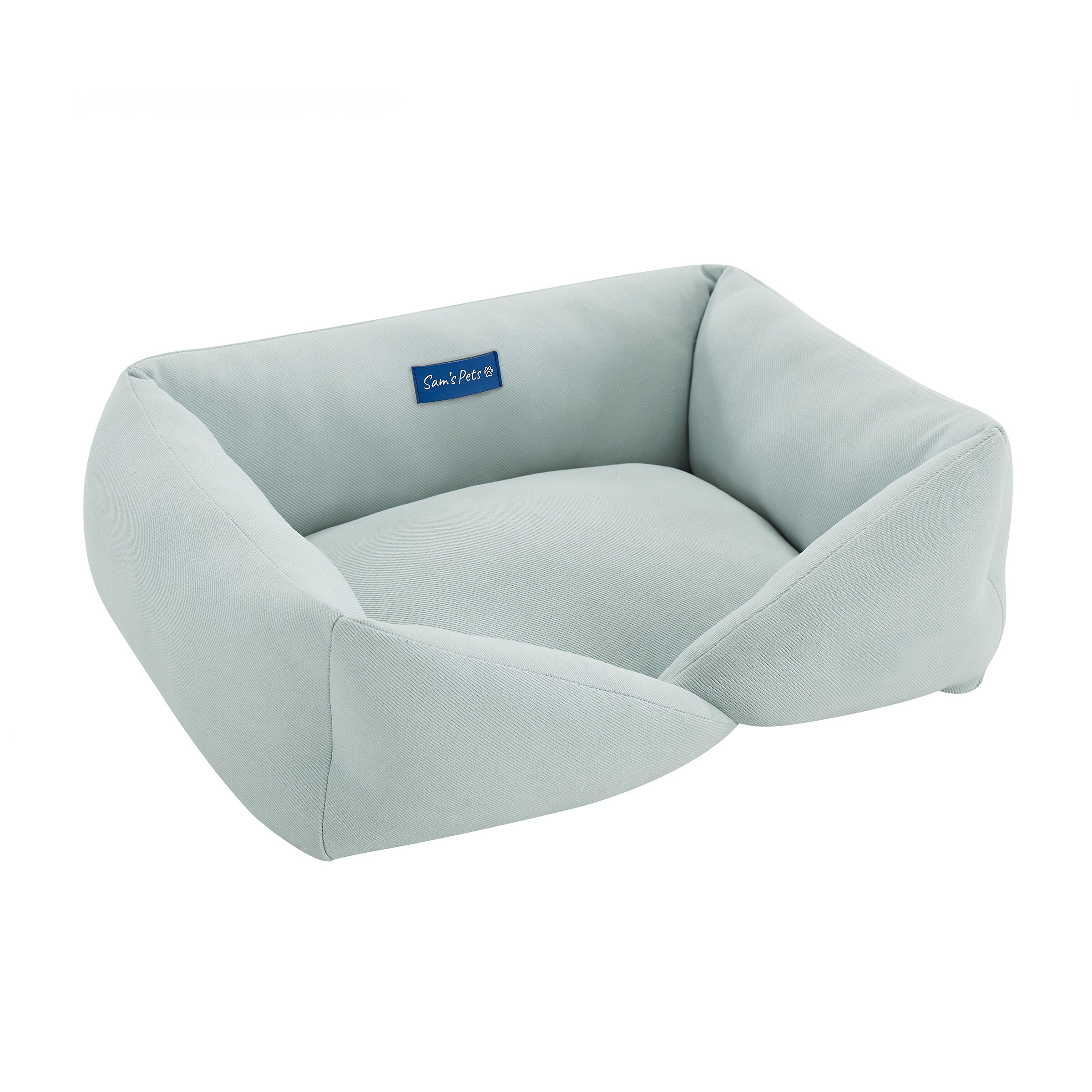 Sam's Pets Square Light Blue Suede Bolster Bed (Small) in the Pet Beds ...