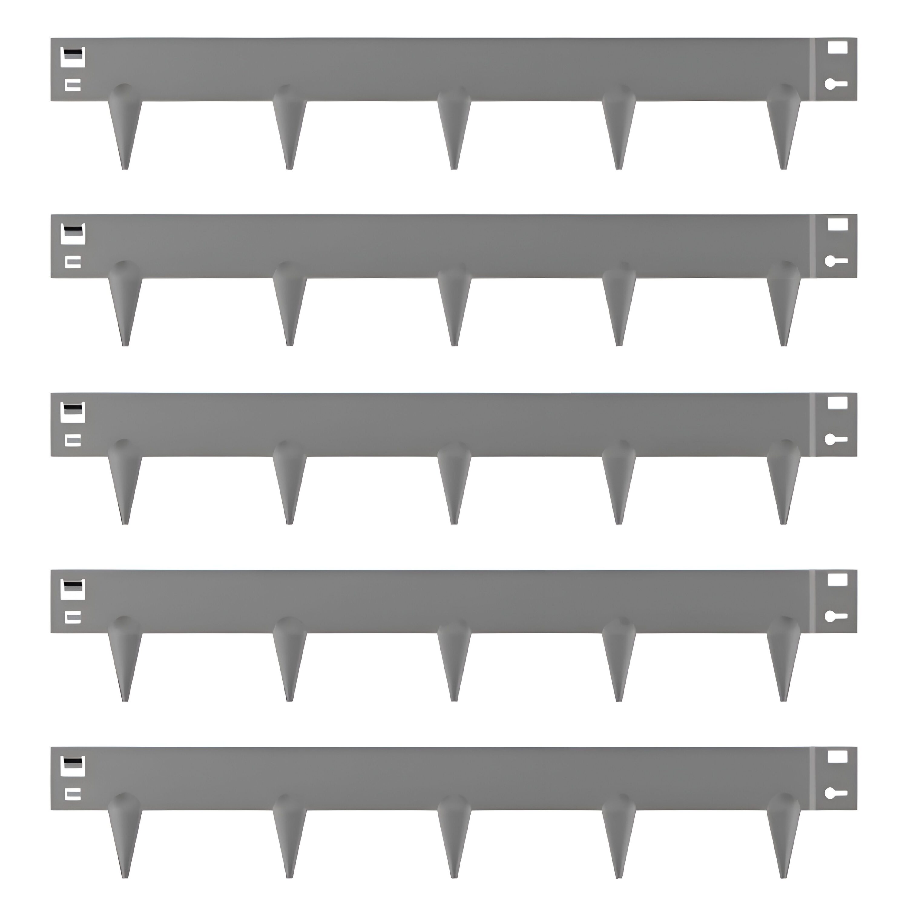Slickblue 16.25-ft x 6.14-in 5-Pack Gray Galvanized Steel Landscape Edging Outdoor Border Panels with Ground Spikes for Garden Beds Yard Edges Pathways Mulch Borders and Lawn Separation