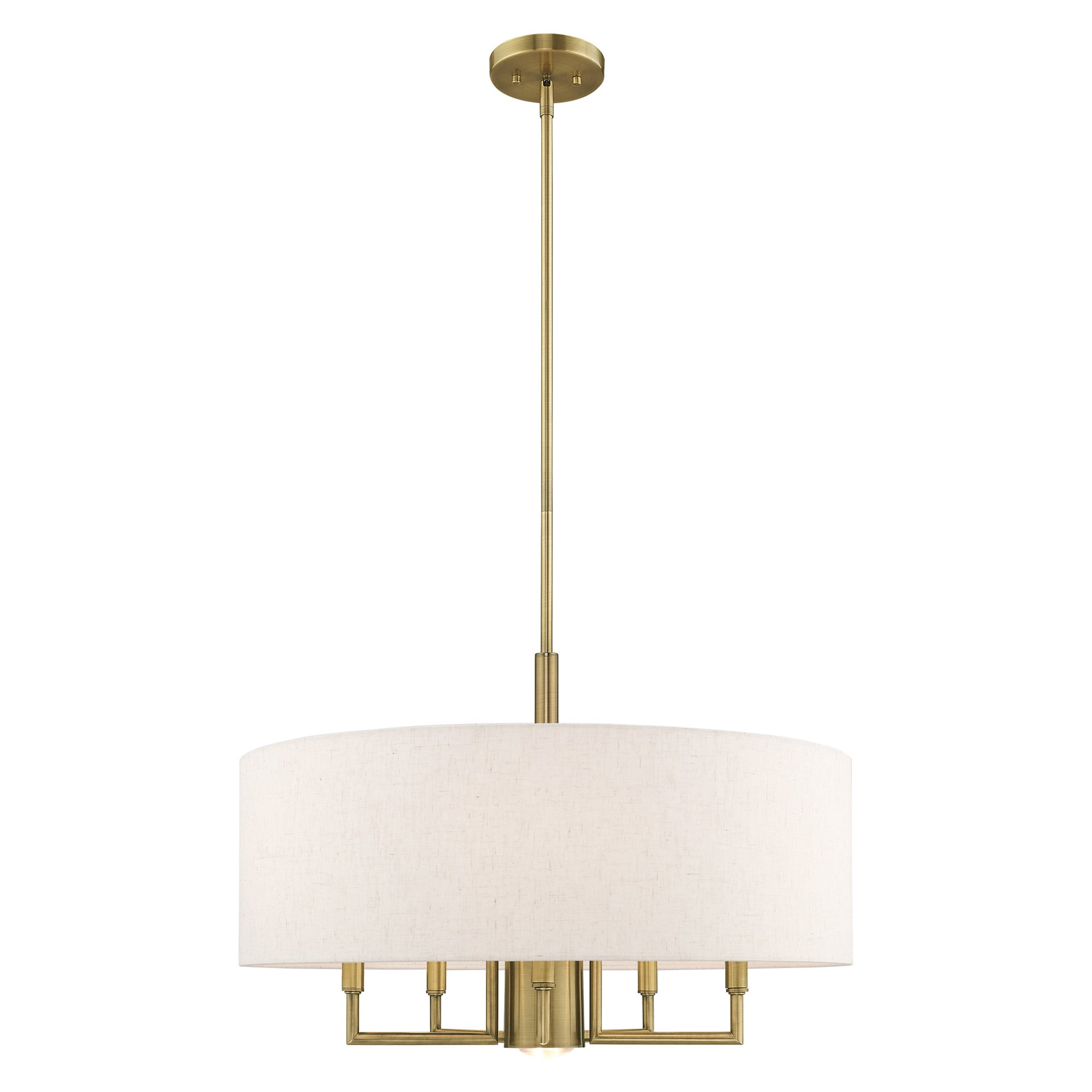 Livex Lighting Monroe 6-Light Antique Brass Mid-century Damp Rated ...