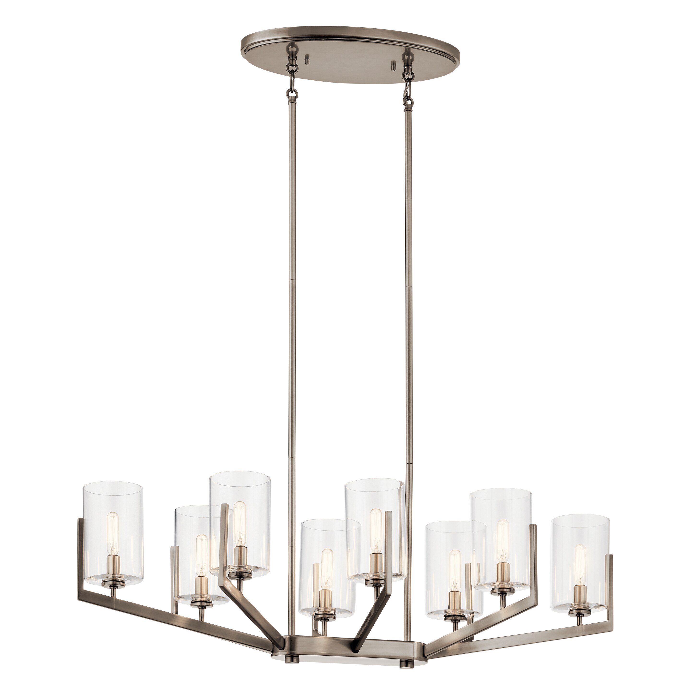 Kichler 52315CLP Nye 8 -Light Brushed Pewter Transitional For Use in Bedrooms, Dining Rooms, Foyers, Kitchens, Living Rooms Chandelier