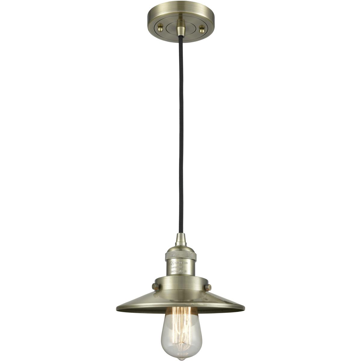 Innovations Lighting 1742440 201C-AB-M4-LED Franklin Restoration Railroad Mini Pendant
