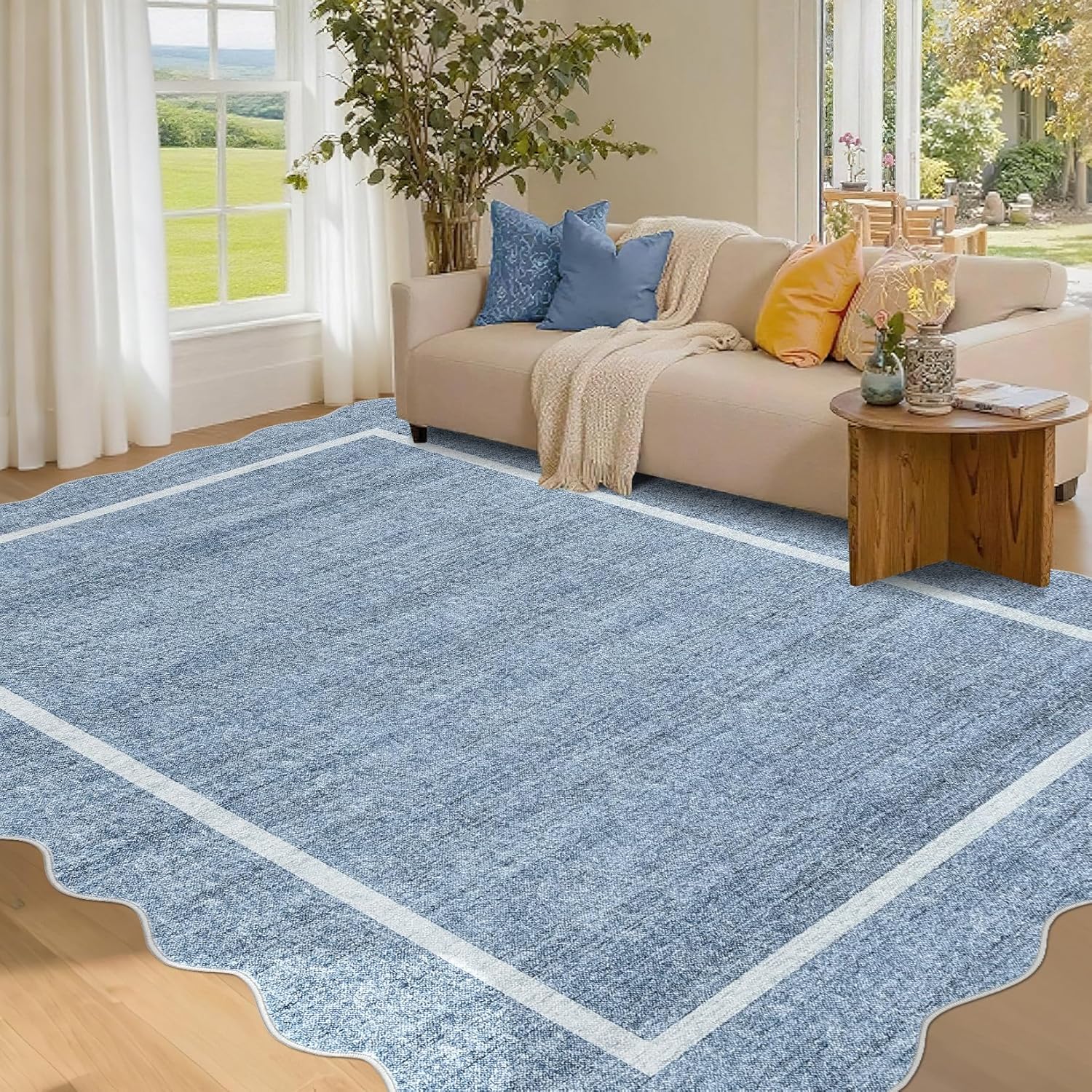 nuLOOM Zoomy 8 X 10 (ft) Sky Blue Indoor Stripe Area Rug HJZOM1F