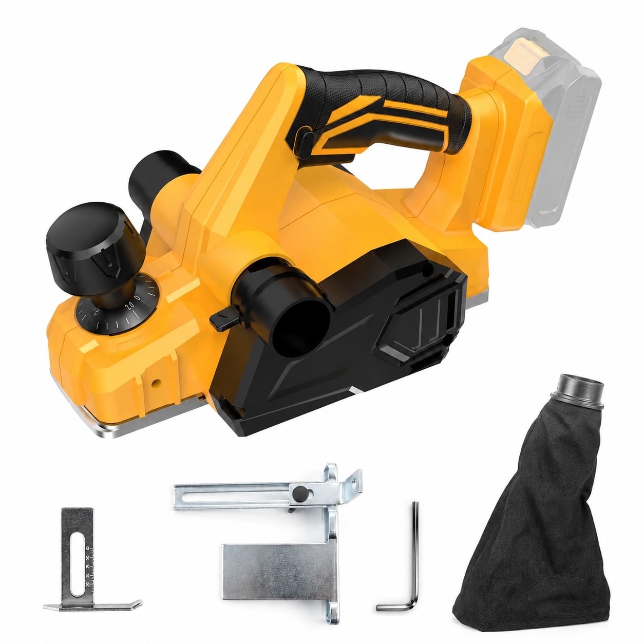 Adrinfly  Cordless Handheld Planer Compatible with Dewalt 20V Max power cell Powerful Woodworking Tool with Adjustable Depth and Dual Dust