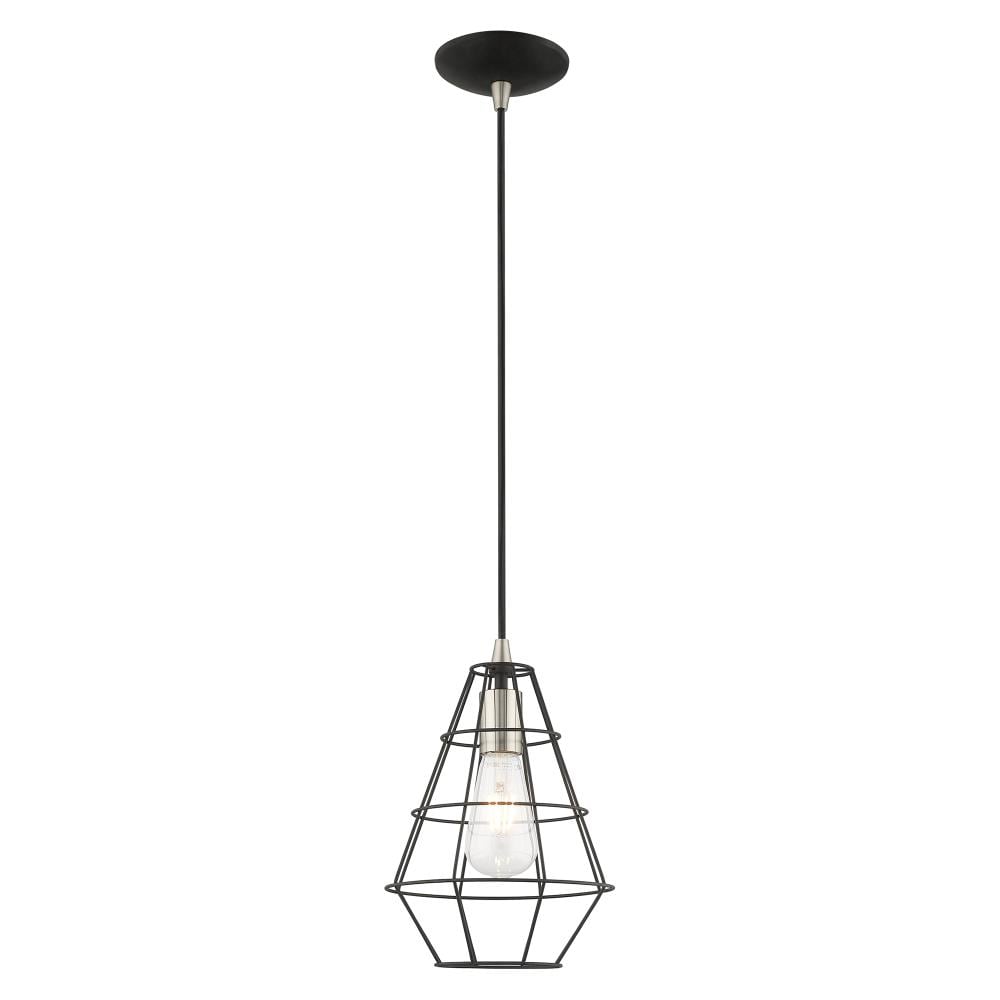 Livex Lighting 41322-04 Geometric Shade Mini Pendants 1 -Light Black Modern/contemporary Geometric Mini Hanging Pendant light