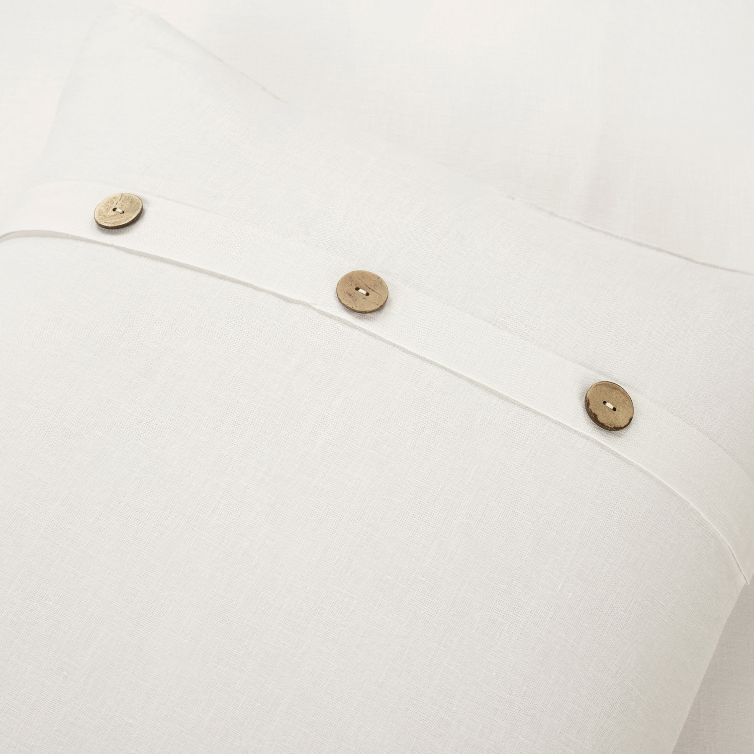 Off-White Belgian Flax Linen Cotton Blend King/California King Duvet Cover Set