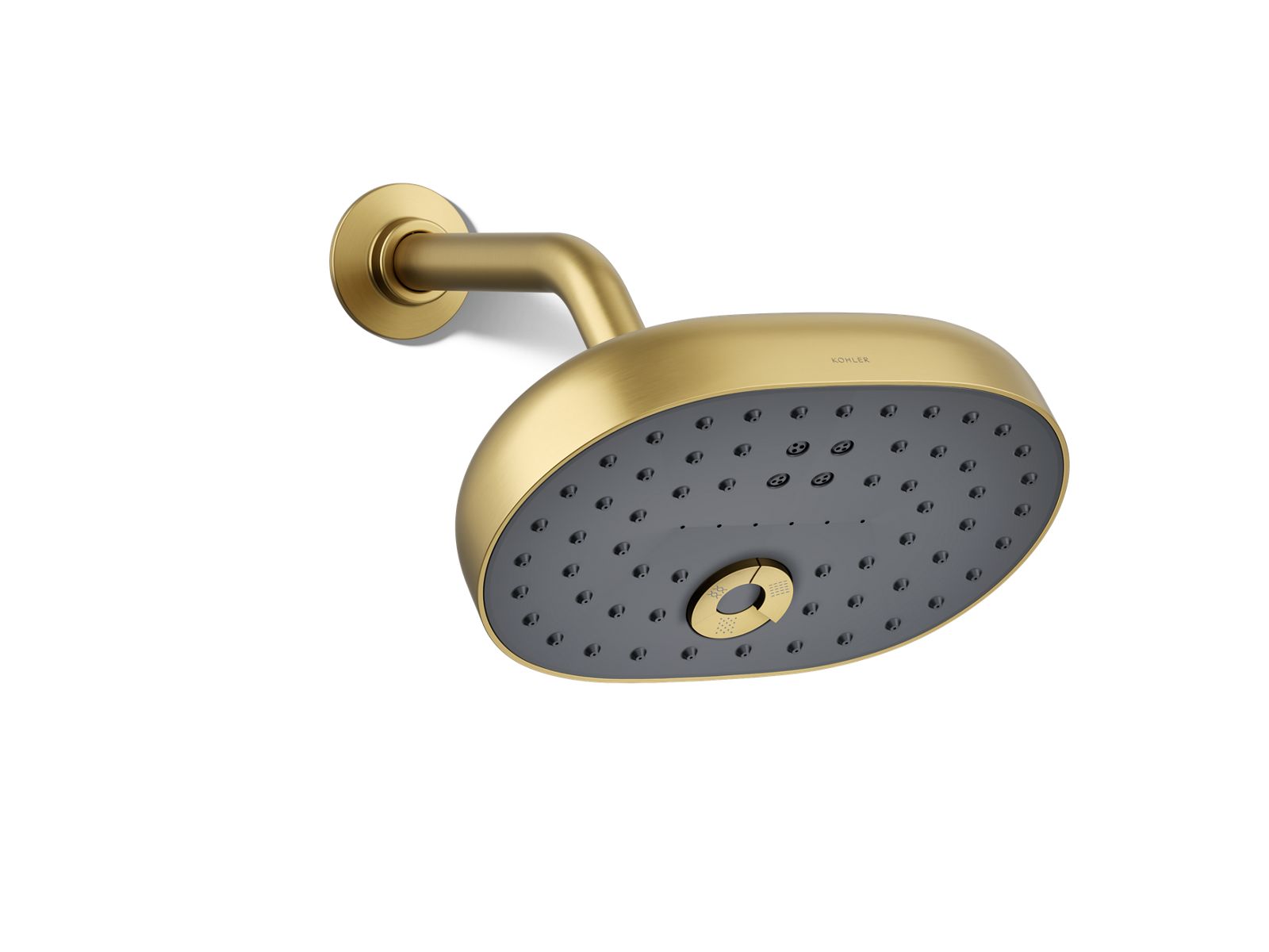 KOHLER K-26290-2MB 3.0 -Spray Vibrant Brushed Moderne Brass 7.9375-in Round Fixed Shower Head 2.5 GPM