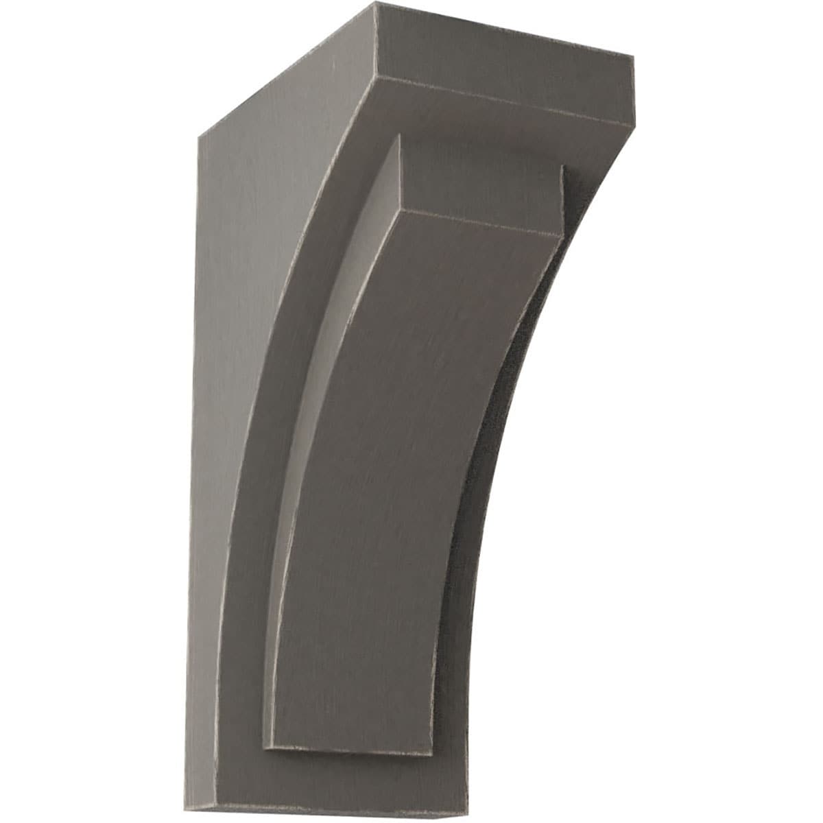 Ekena Millwork CORWD04X05X10FEGY 4-in x 5.75-in x 10-in Vintage Decor Finished Rubberwood Gray Wood Paintable/Stainable Corbel