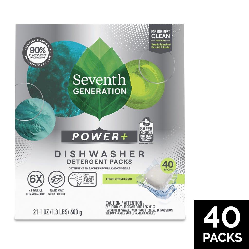 Seventh Generation 68905662 40 -Count Citrus Dishwasher Detergent