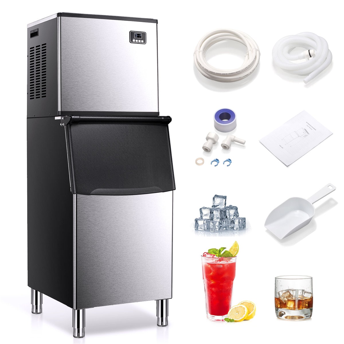 Antarctic Star SZ58160 352-lb Ice Per day Cubed Ice Maker ( Stainless Steel )