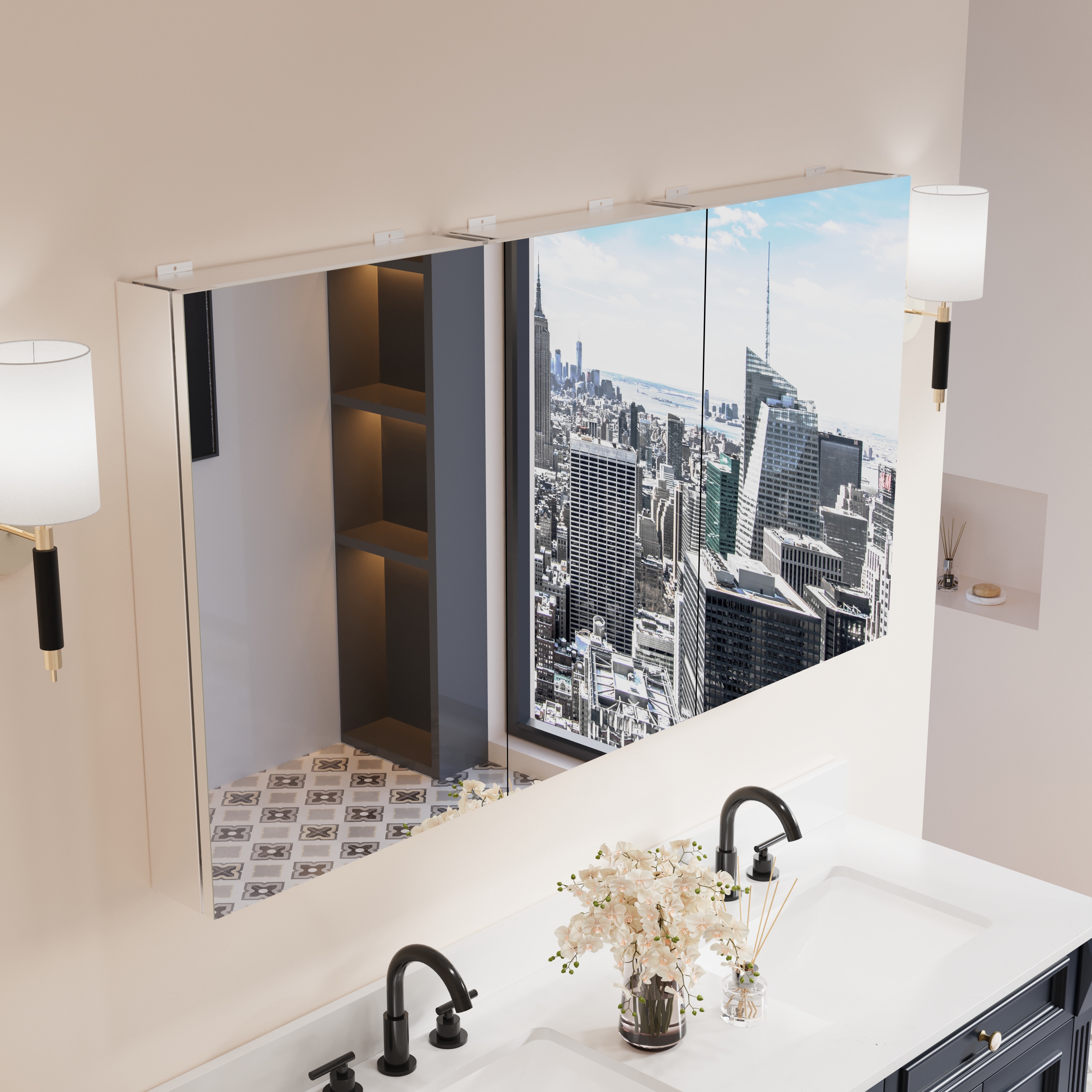 Forclover WBSGOS05R-BK Bathroom-Medicine-Cabinets - View #8
