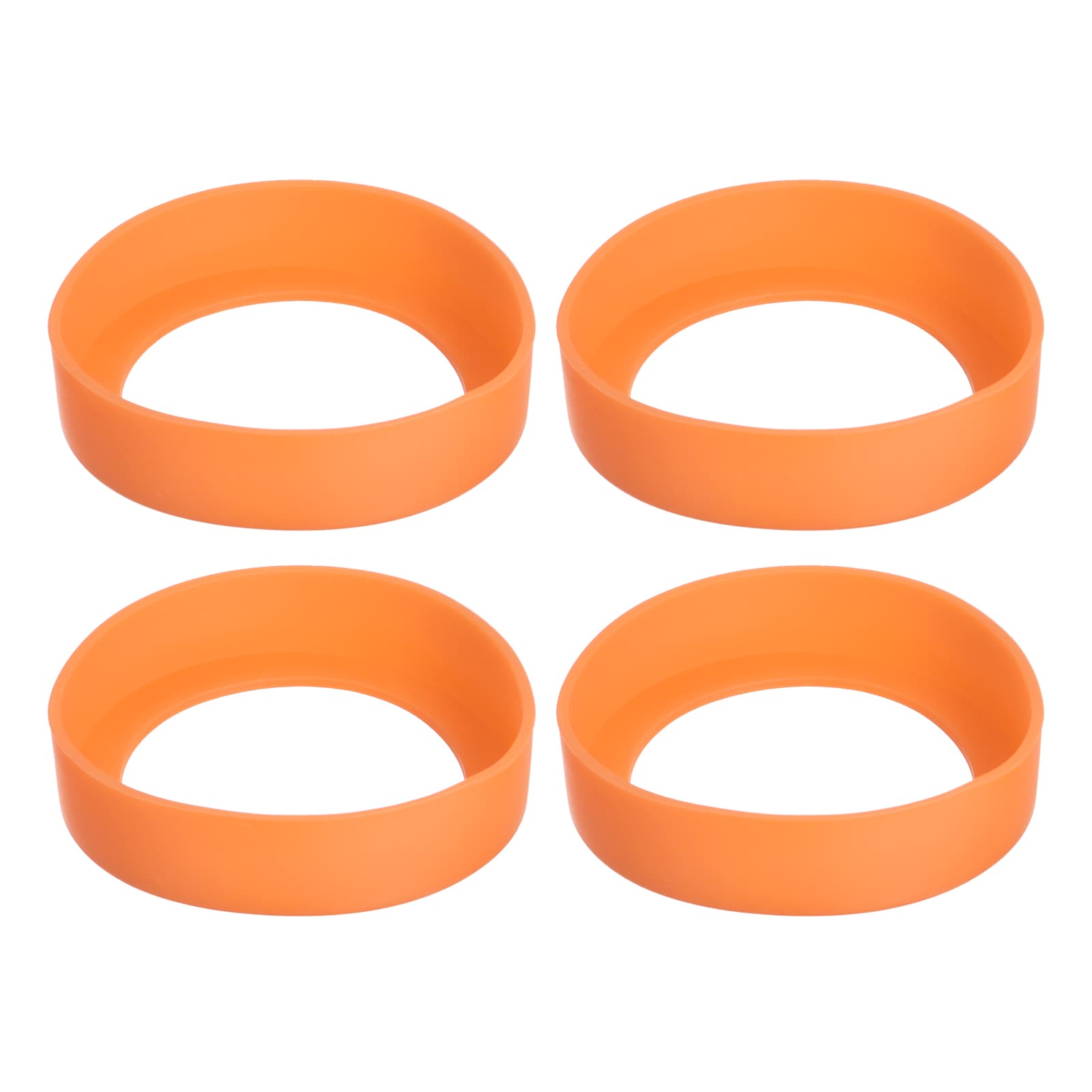 Unique Bargains 4pcs Water Bottle Boot Protective Silicone Boot Sleeve Non Slip Bottom Cover Bumper Mug Tumbler Orange(85mm)