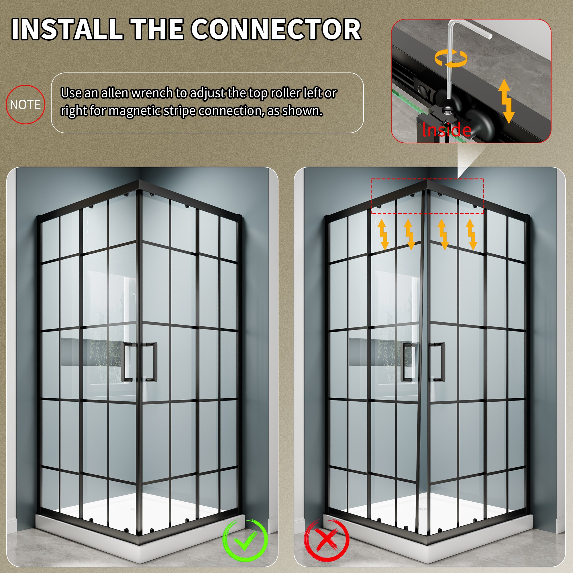 AAZJ ASY-MCL 2430BL Shower-Doors - View #9