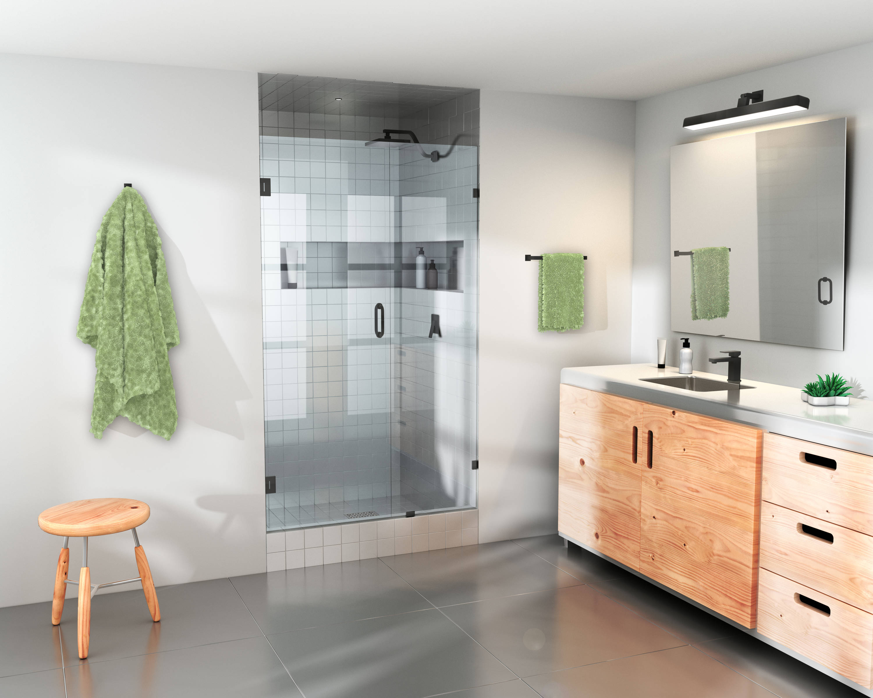 Glass Warehouse GW-WH-41-25-MB Shower-Doors - View #2