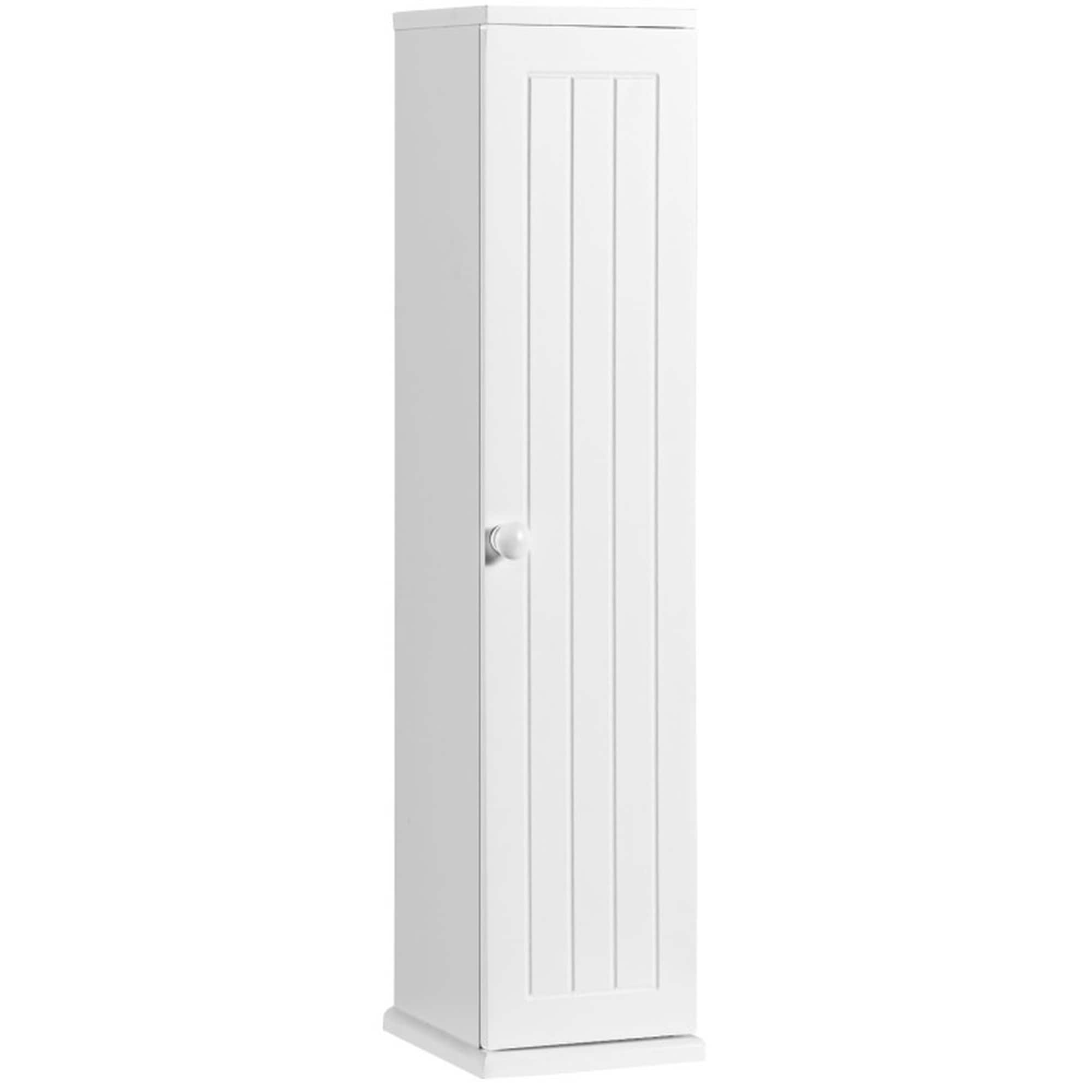 Boyel Living Freestanding Toilet Paper Holder with 4 Shelves and Top Slot for Bathroom - White
