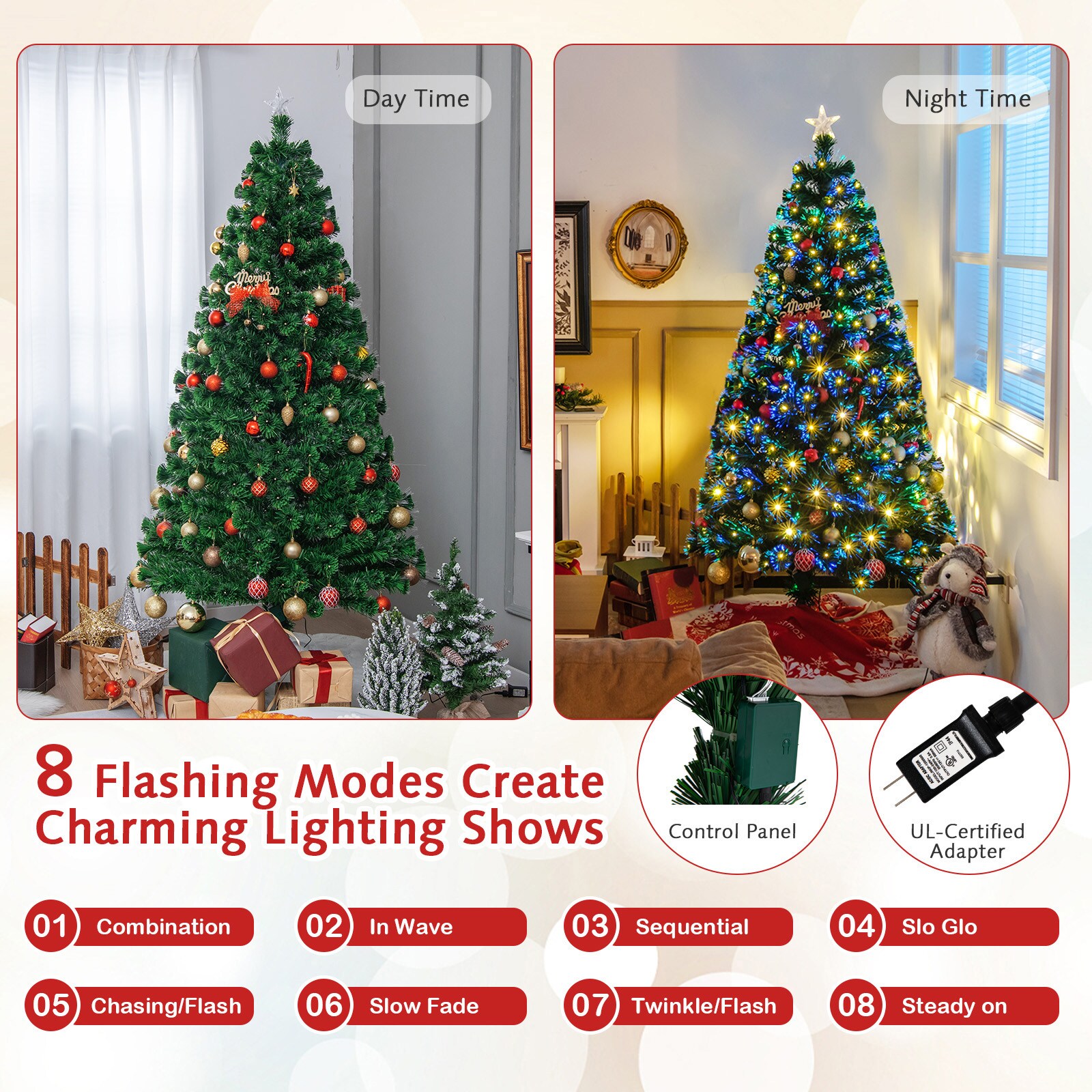 WELLFOR Remote Control Tree 6-ft Pre-lit Flocked Artificial Christmas Tree  with LED Lights in the Artificial Christmas Trees department at