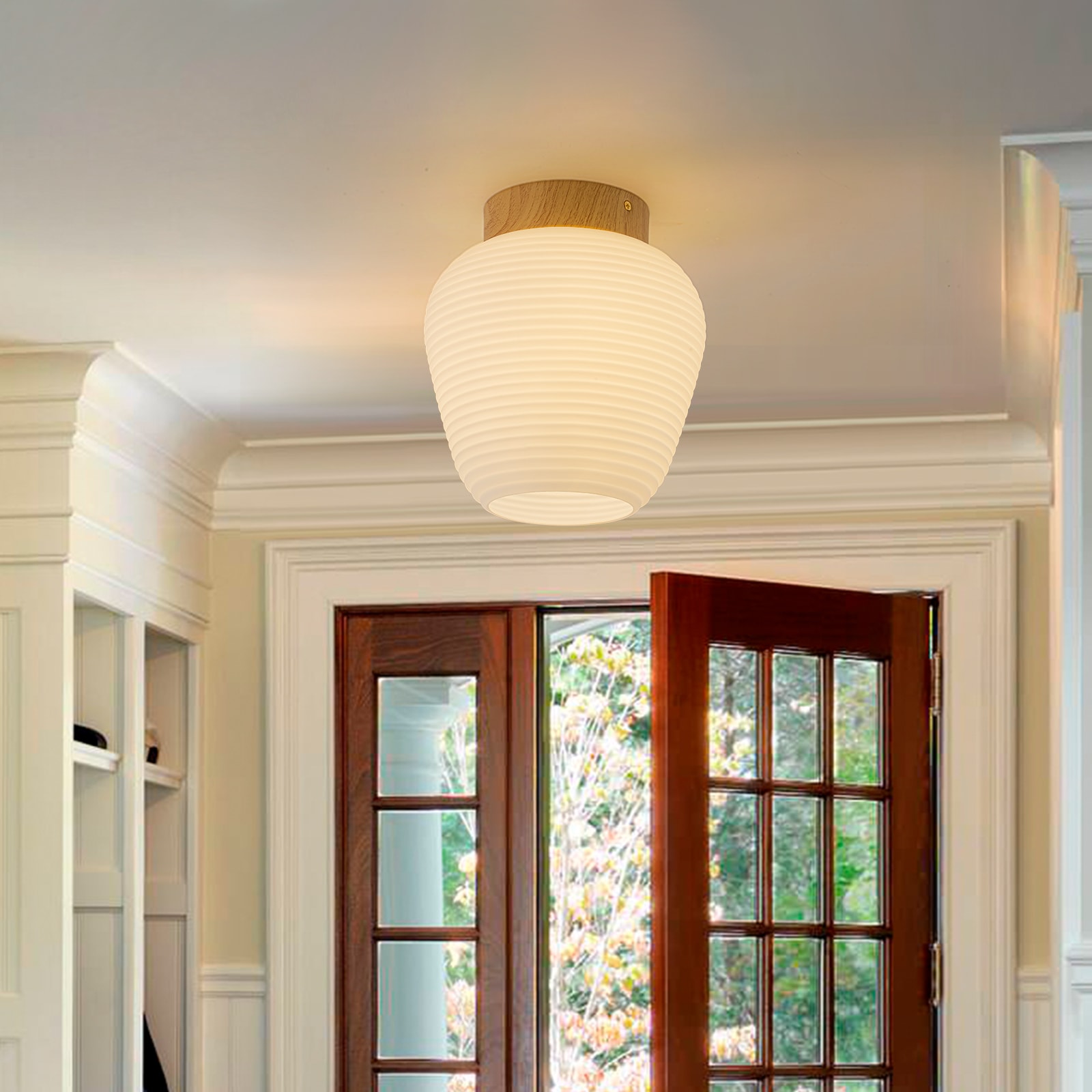 EDISLIVE Y81010000068828 1 -Light 7.87-in Brown Semi Flush Mount Light