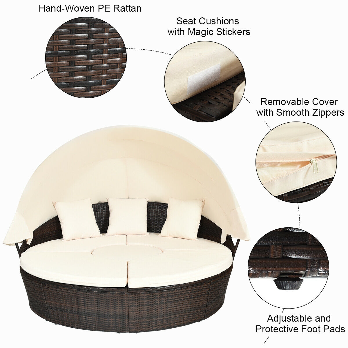 LIVIZA OUG68674BWH-X Patio-Sofas-Daybeds - View #7