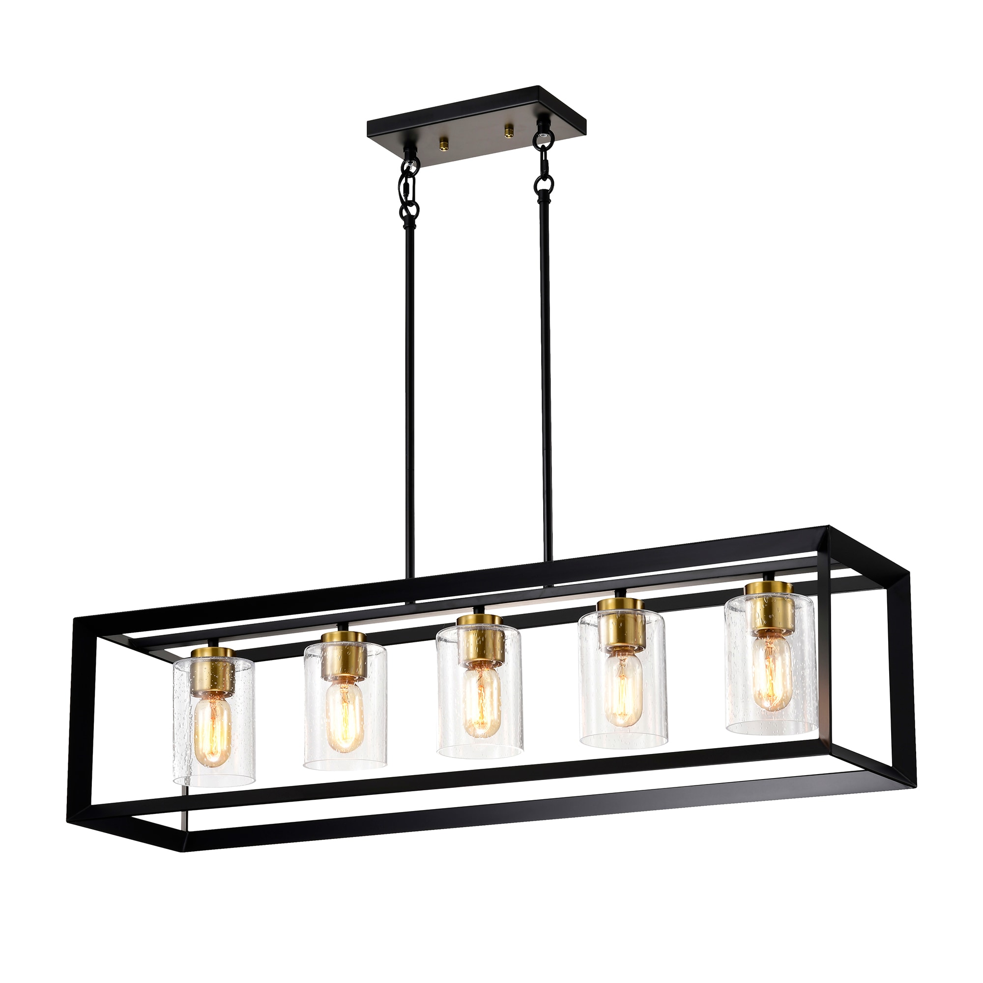 Edvivi EPD6268BKGD 5 -Light Matte Black Industrial For Use in Bedrooms, Dining Rooms, Foyers, Kitchens, Living Rooms Chandelier