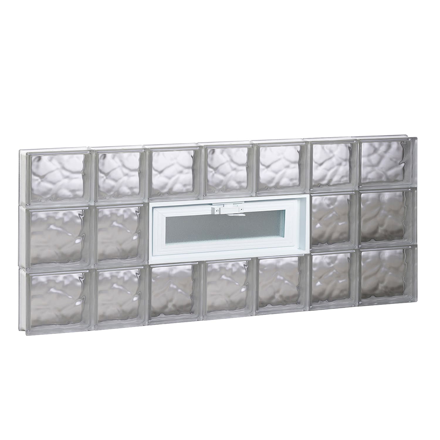 REDI2SET V4622DC Wavy Glass 44-1/4-in x 21-1/4-in Frameless Replacement Vented Glass Block Window