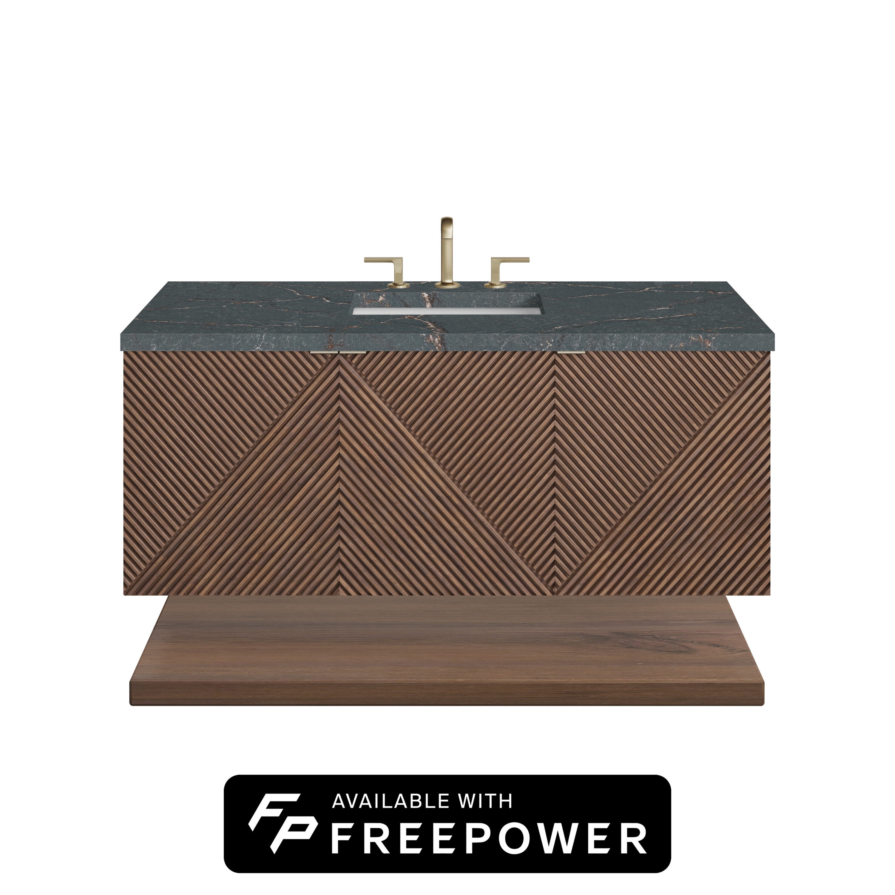 James Martin Vanities D200-V48-CSN-FPBL Marcello 48-in Chestnut Undermount Single Sink Floating Bathroom Vanity with Parisien Bleu Quartz Top