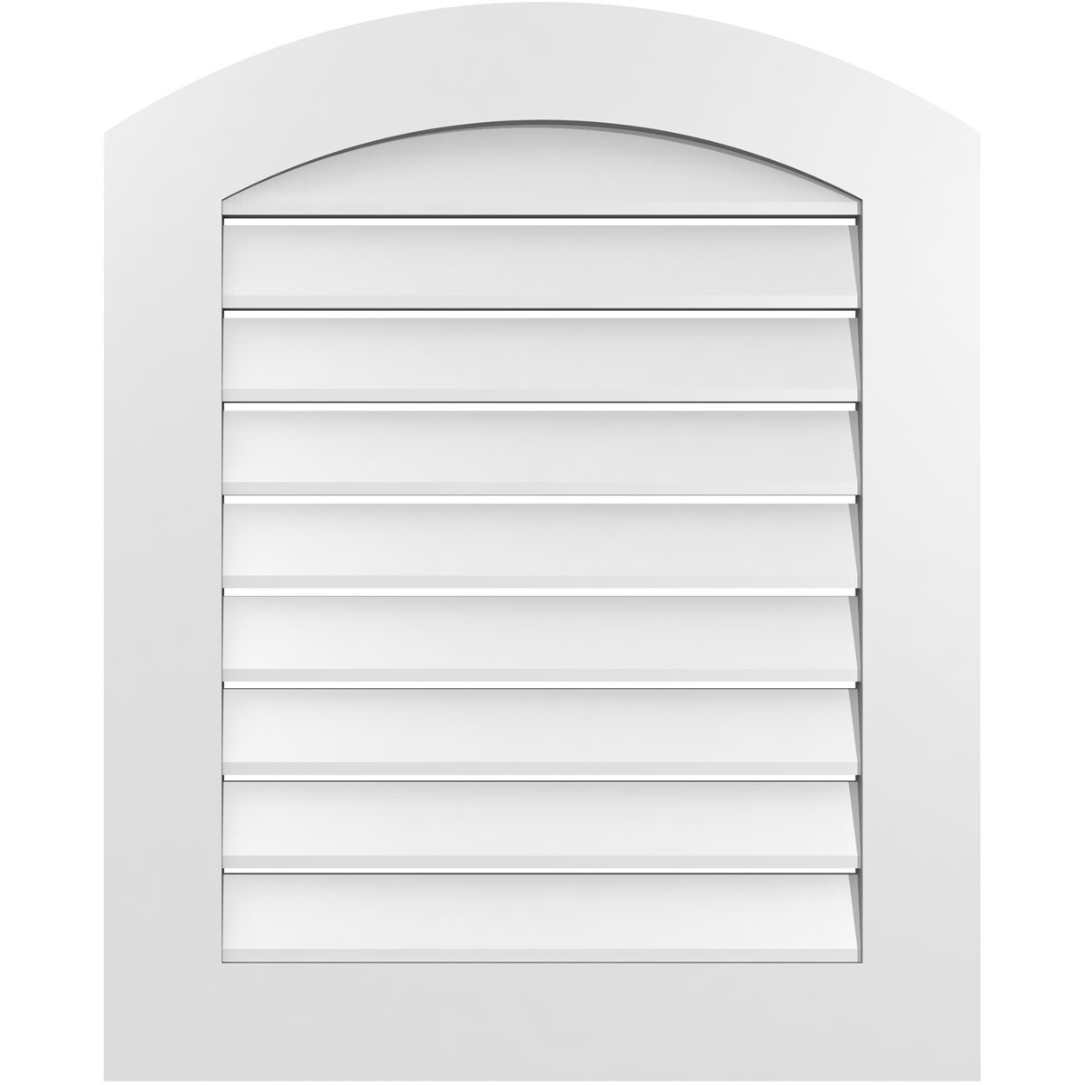 Ekena Millwork GVPAR26X3201SF 26-Inches x 32-Inches Off-white Round top PVC Gable Louver Vent